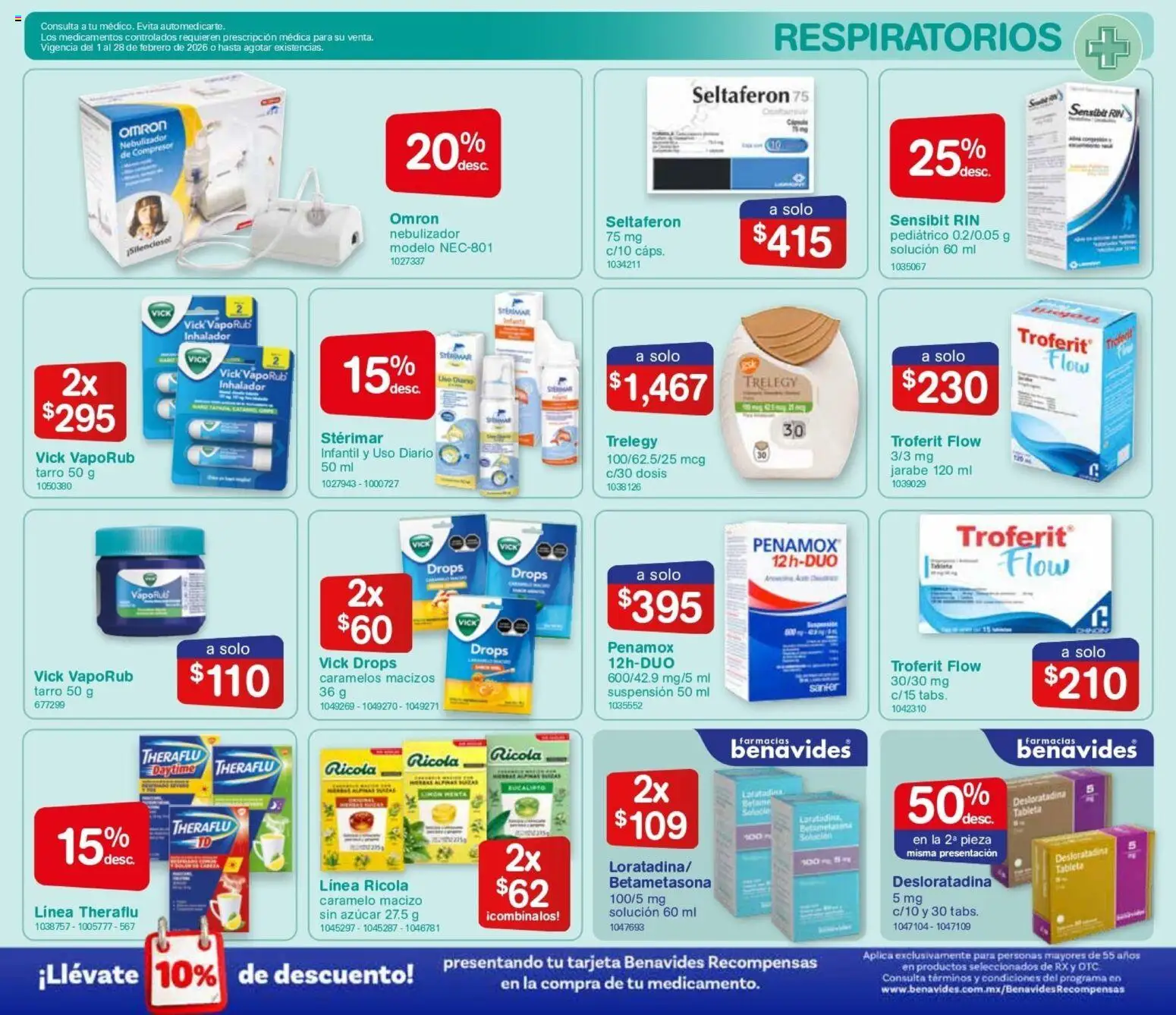 Nuevas ofertas de Farmacia Benavides válidas en toda la República Mexicana desde el 01.01.2026. ¡Encuentra las mejores ofertas en Farmacia Benavides catálogo! | Página: 3 | Productos: Azúcar, Limón, Nebulizador, Tableta