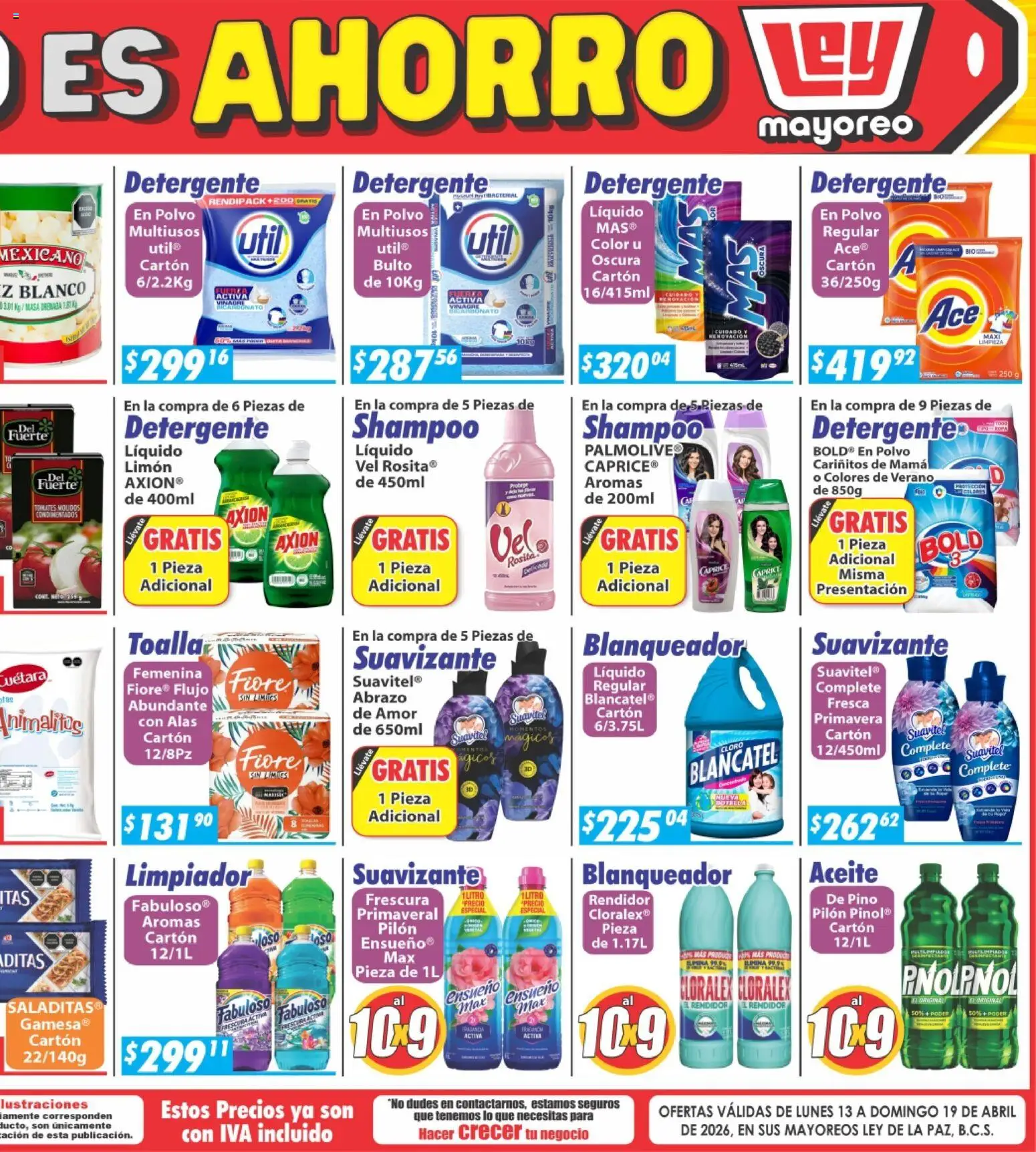 Nuevas ofertas de Casa Ley válidas en toda la República Mexicana desde el 13.04.2026. ¡Encuentra las mejores ofertas en Casa Ley folleto La Paz! | Página: 4 | Productos: Vinagre, Limón, Toalla, Botella