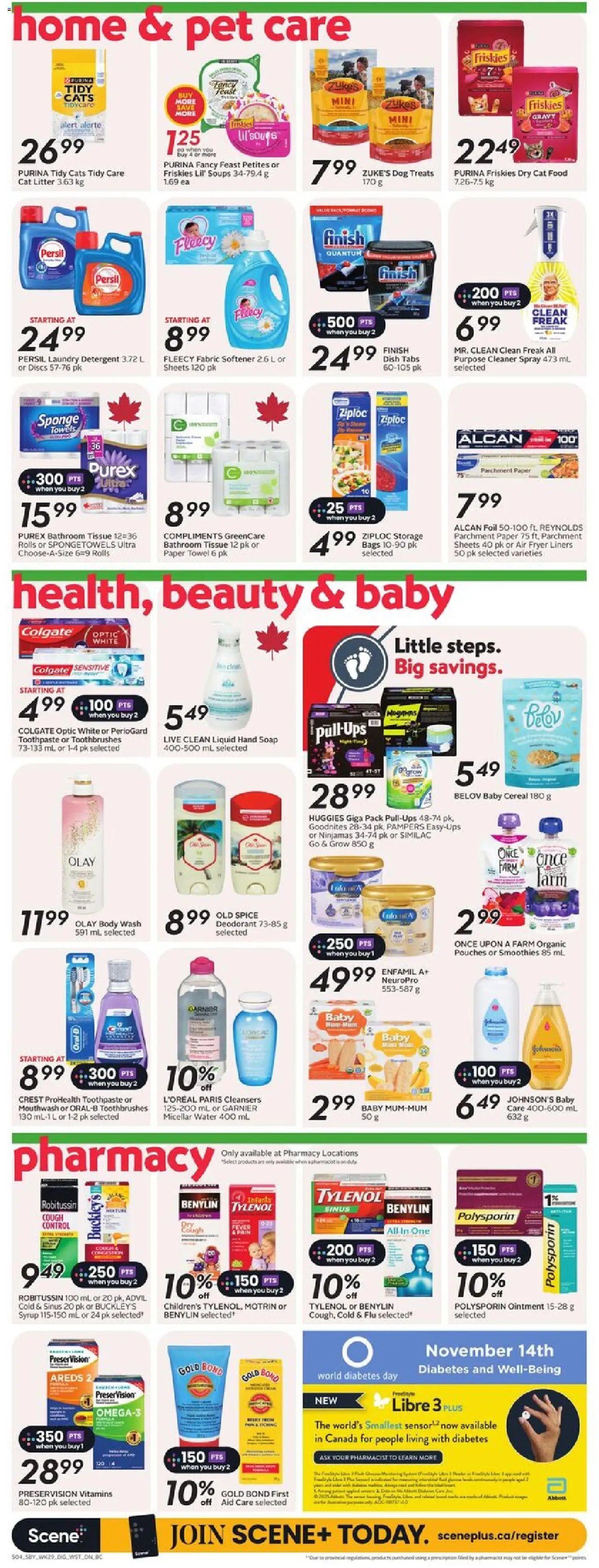 Safeway flyer valid from 13.11.2025 | Page: 12 | Products: Micellar water, Toothpaste, Fabric softener, Detergent