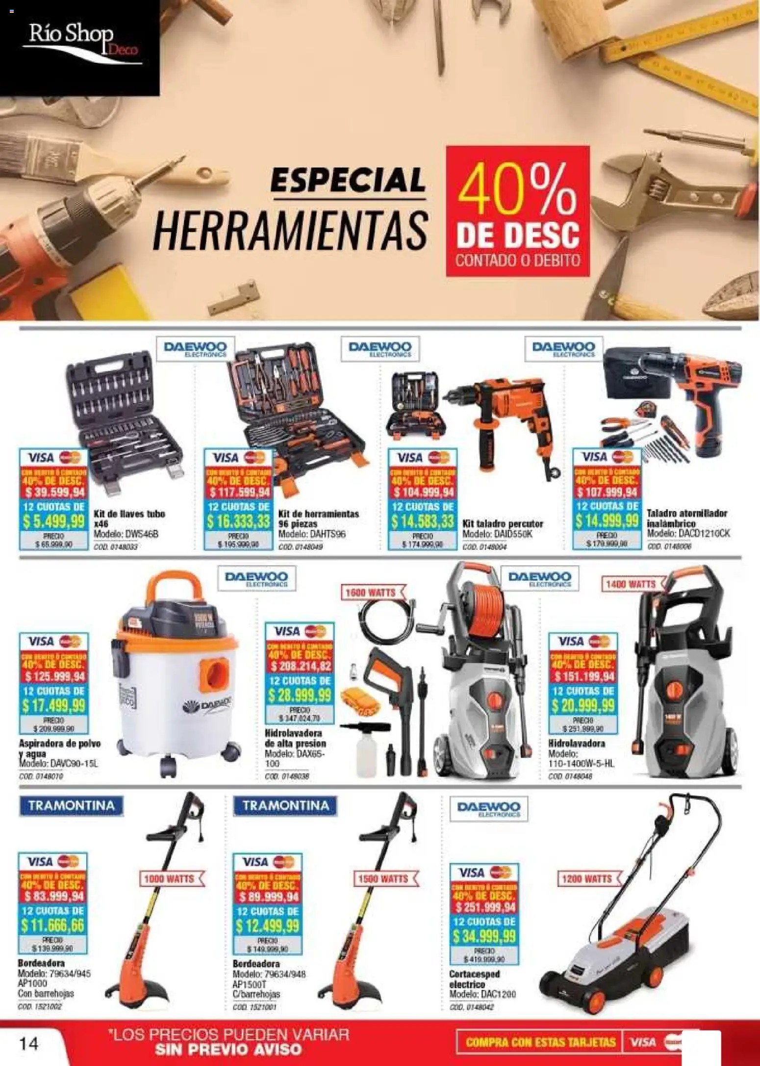 Río Shop Deco catálogo │ válido desde el 02.02.2026 | Página: 14 | Productos: Aspiradora, Cortacésped, Agua, Hidrolavadora