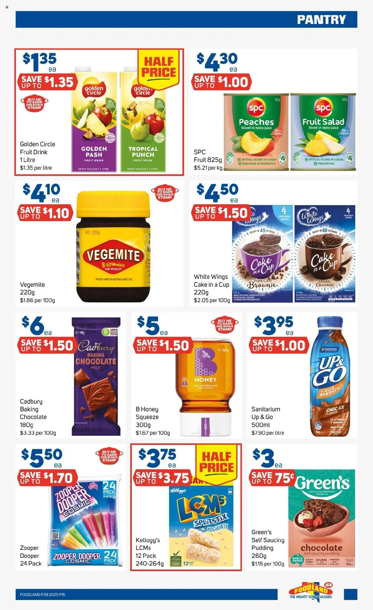 Foodland catalogue - valid from 24.09.2025 | Page: 15 | Products: Cocoa, Salad, Lime, Up & go