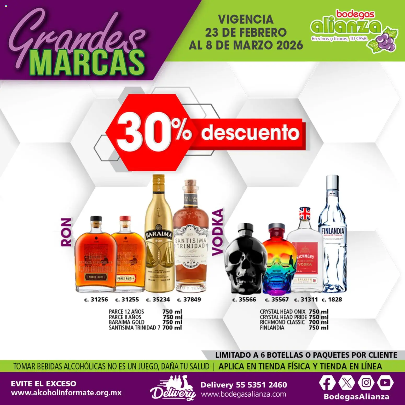Nuevas ofertas de Bodegas Alianza válidas en toda la República Mexicana desde el 23.02.2026. ¡Encuentra las mejores ofertas en Bodegas Alianza catálogo Grandes Marcas! | Página: 3 | Productos: Vodka