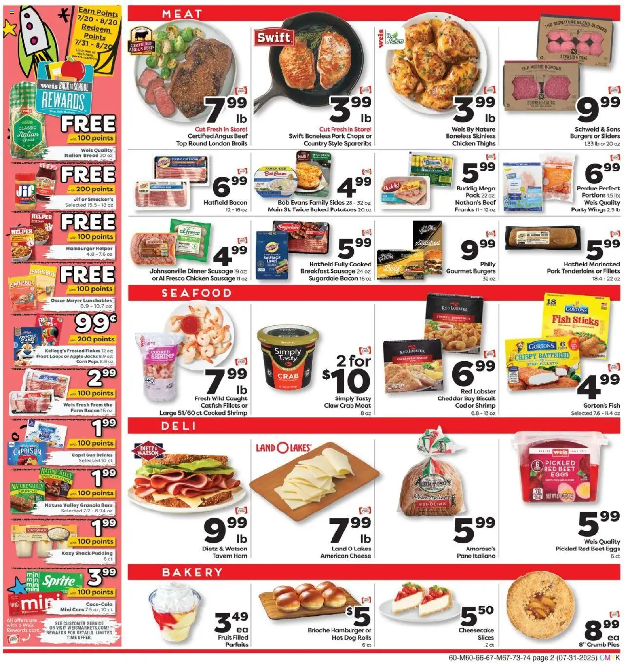 Weis Weekly Circular - PA - valid from 31.07.2025 | Page: 2 | Products: Bakery, Bread, Seafood, Sausage
