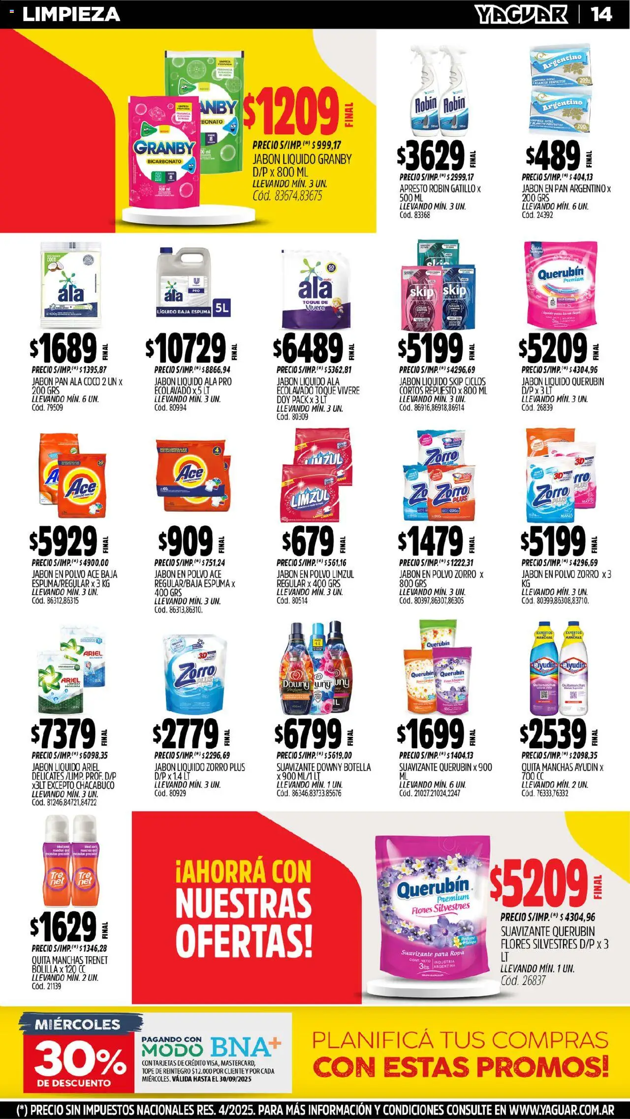 Yaguar - Salta │ válido desde el 15.09.2025 | Página: 15 | Productos: Jabón líquido, Jabón en polvo, Quitamanchas, Suavizante