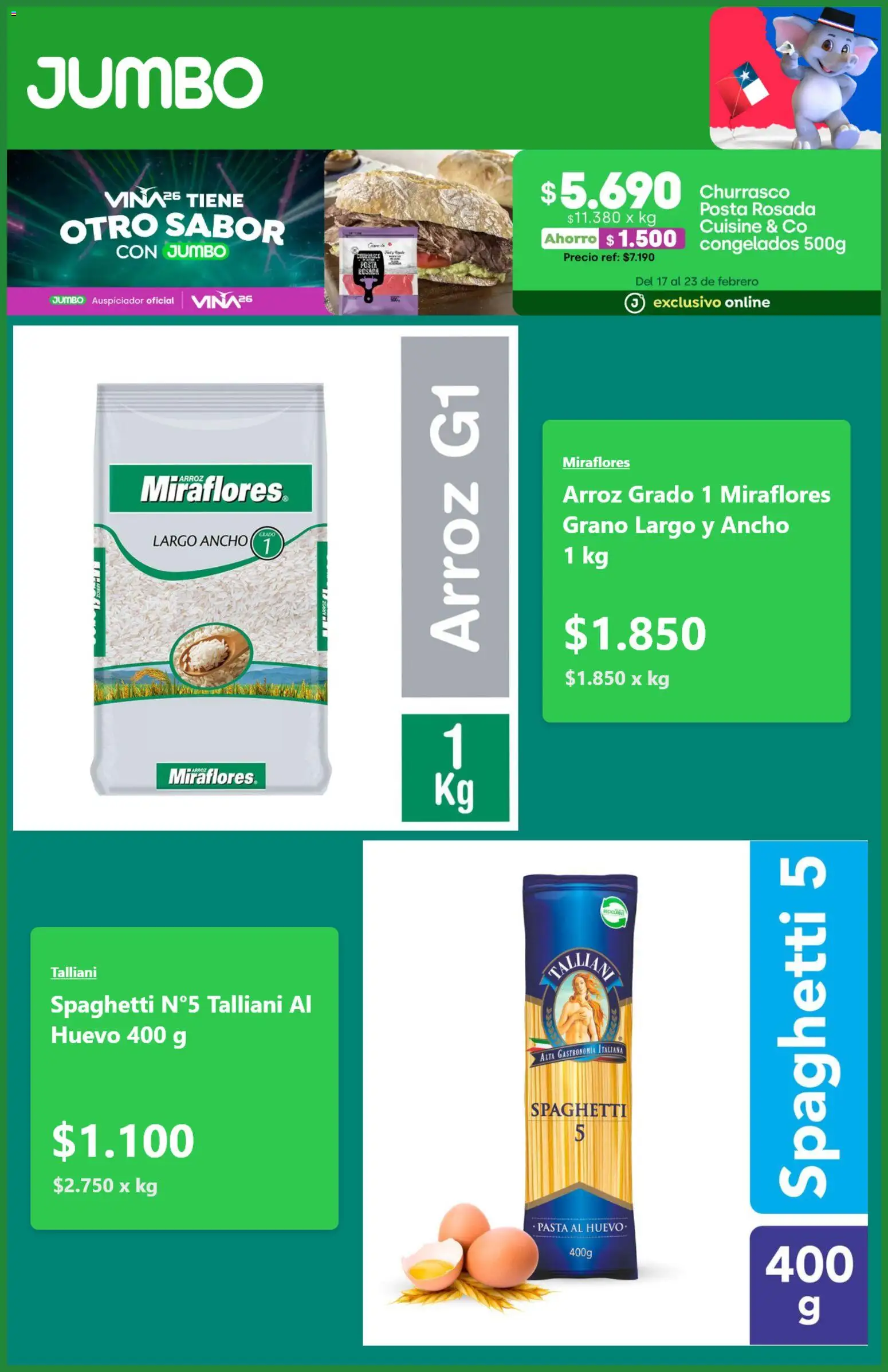 Jumbo ofertas  │ válido desde el 17.02.2026 | Página: 3 | Productos: Huevo, Arroz, Pasta