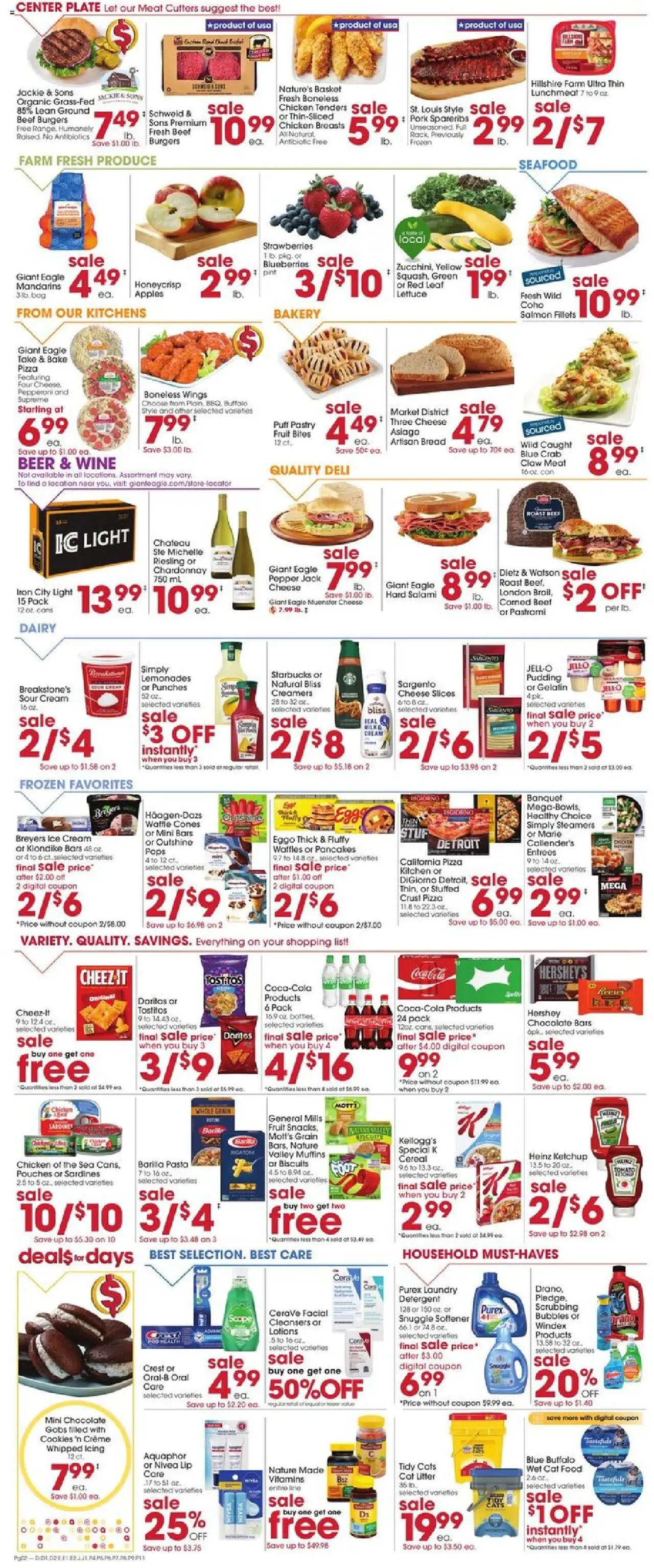 Giant Eagle Weekly Ad - valid from 21.08.2025 | Page: 2 | Products: Chocolate, Salami, Pork, Ice cream