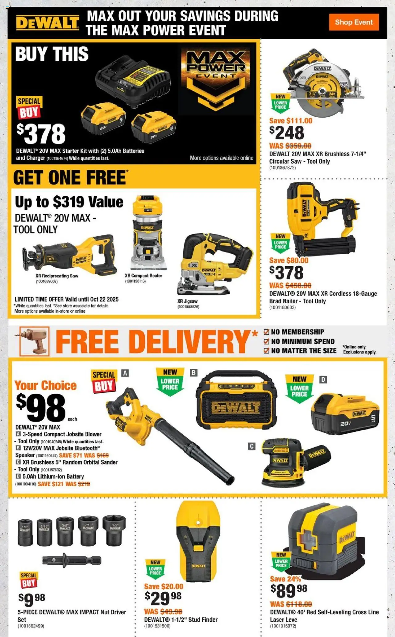 Home Depot flyer valid from 11.09.2025 | Page: 3 | Products: Speaker, Battery