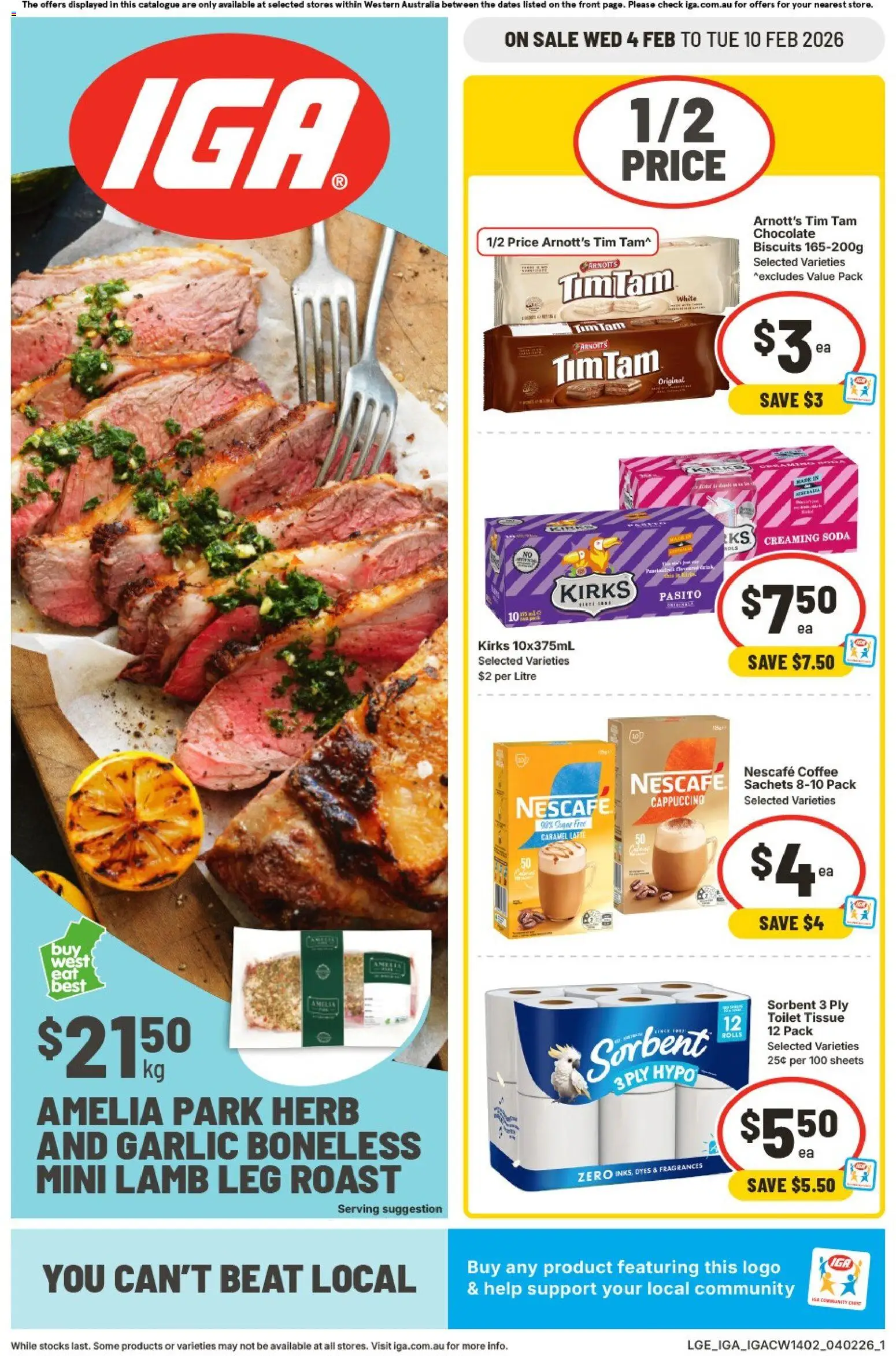 IGA catalogue - valid from 04.02.2026 | Page: 1 | Products: Toilet, Herb, Coffee, Nescafe