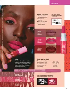 Avon - Campanha 01 - Pré-Visualização do folheto da loja Avon, válido de 19.12.2025 | Página: 79 | Produtos: Delineador, Batom, Lápis, Vinho