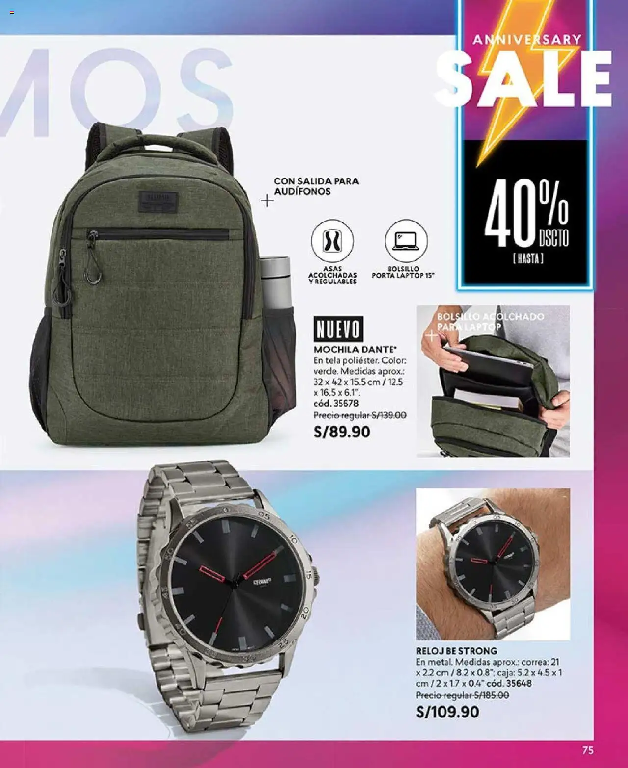 Catálogo CyZone válido desde 27.05.2025 | Página: 75 | Productos: Caja, Mochila, Reloj, Audífonos