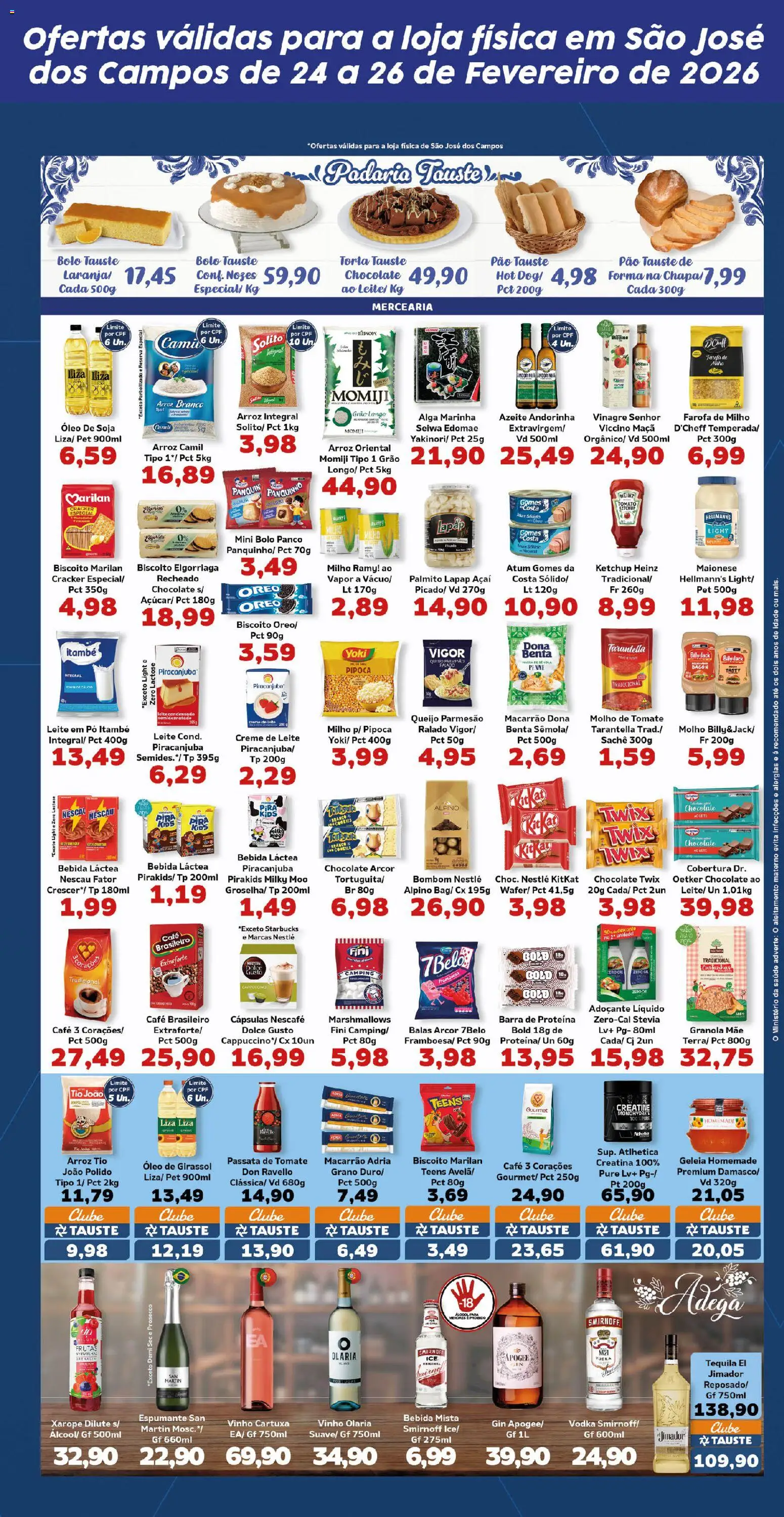 Tauste Folheto - válido de 24.02.2026 | Página: 3 | Produtos: Twix, Espumante, Pão, Vodka