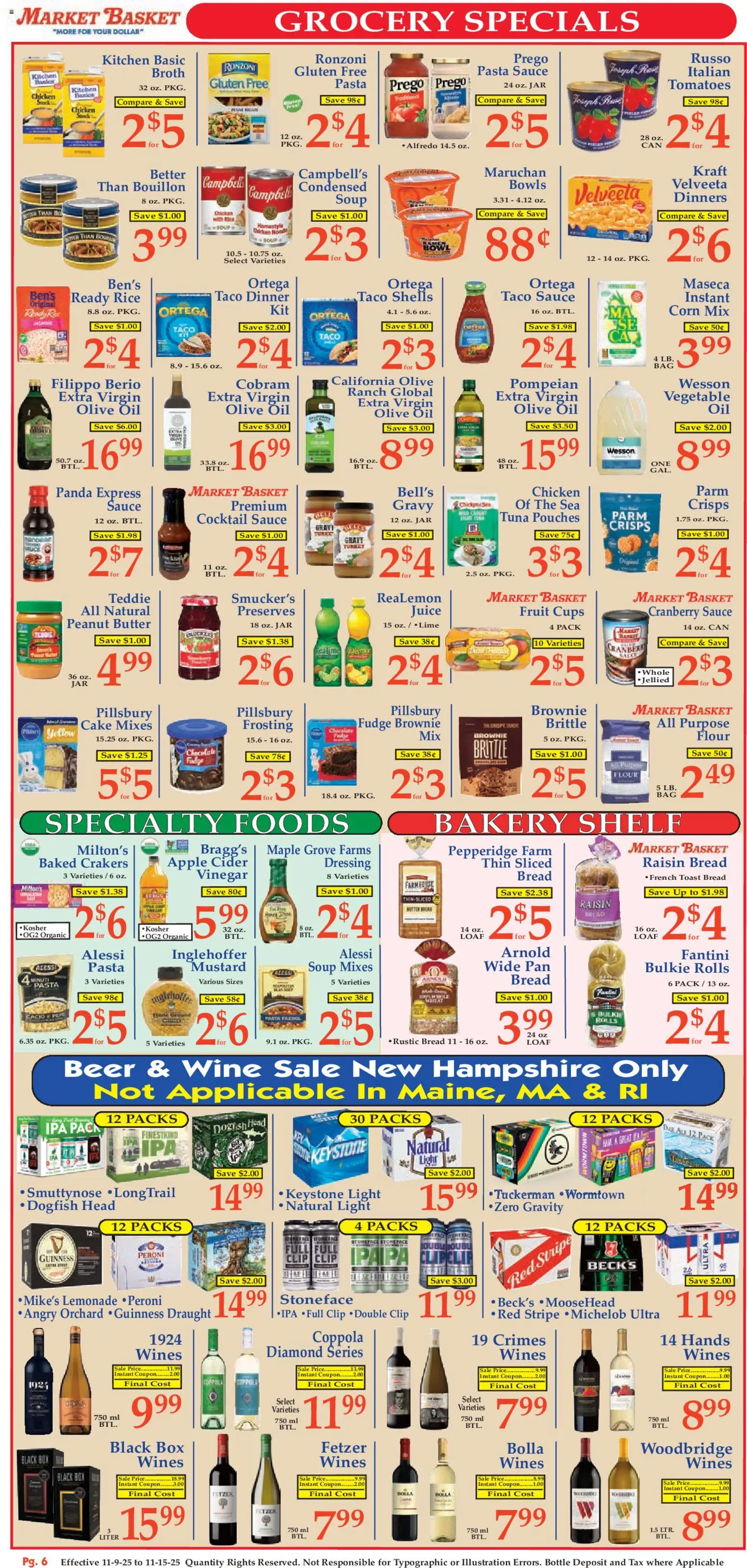 Market Basket Ad - valid from 09.11.2025 | Page: 6 | Products: Corn, Pan, Wine, Lime