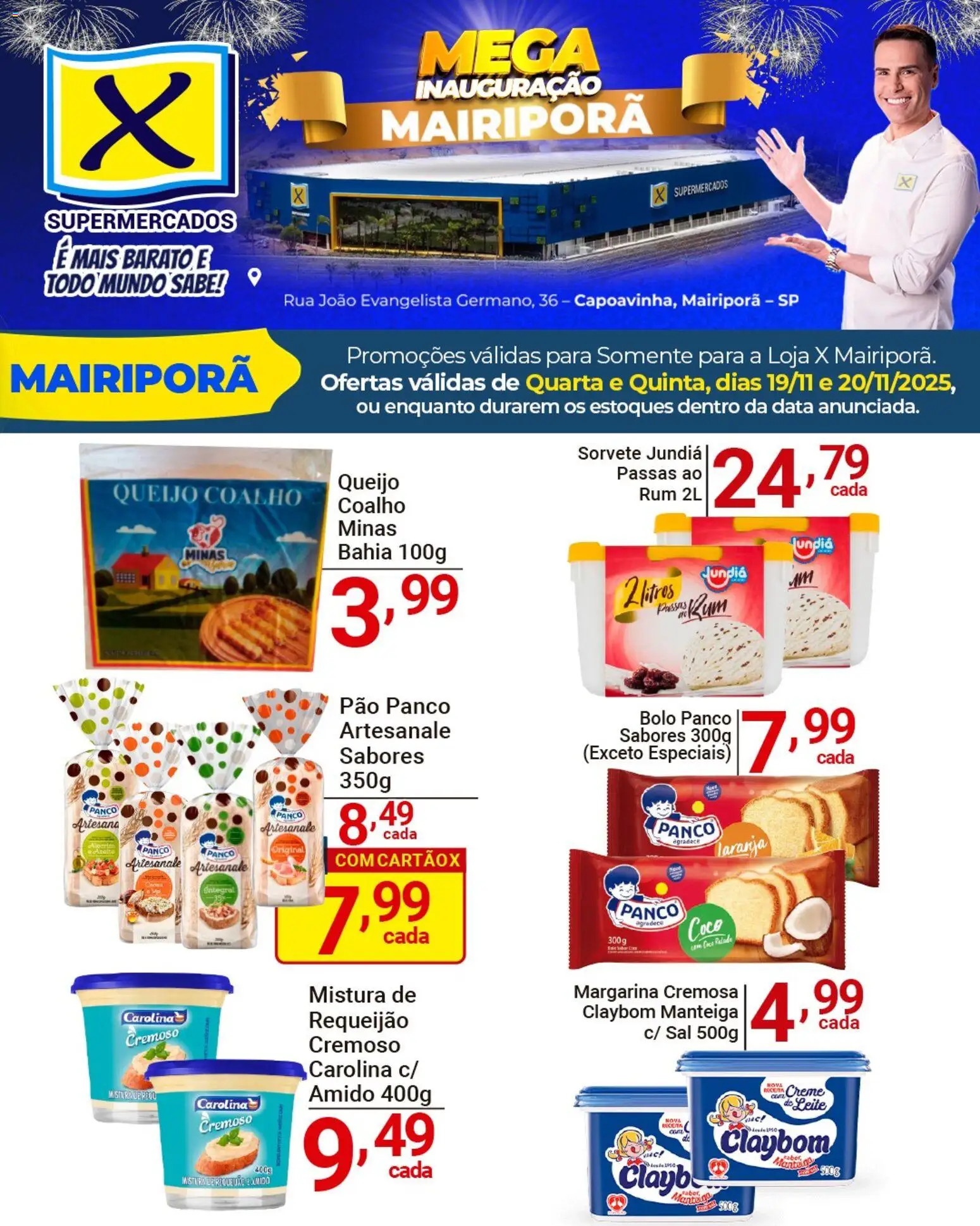 X Supermercados Folheto - válido de 19.11.2025 | Página: 3 | Produtos: Pão, Creme de leite, Sal, Margarina