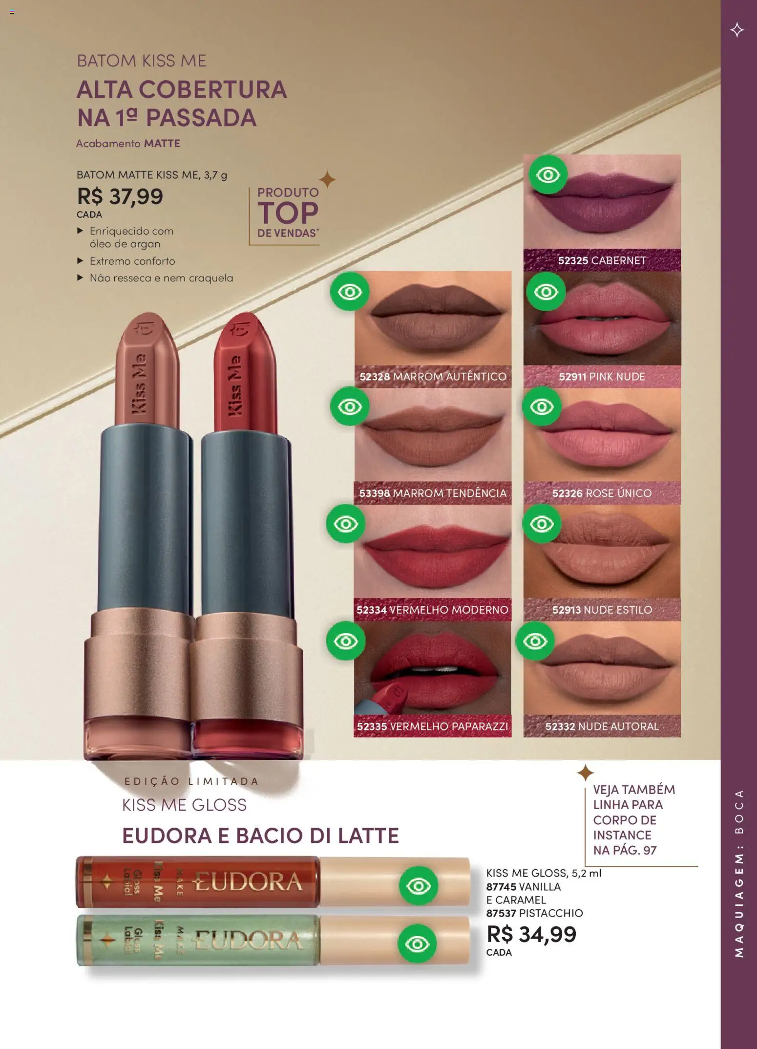 Eudora Folheto - válido de 17.12.2025 | Página: 90 | Produtos: Maquiagem, Batom, Óleo