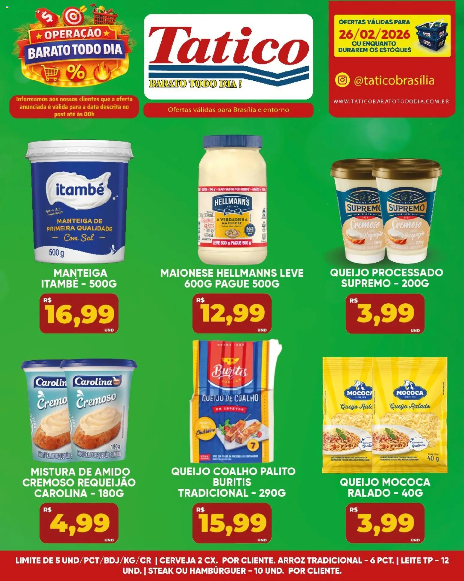 Tatico Folheto - válido de 26.02.2026 | Página: 14 | Produtos: Manteiga, Queijo, Cerveja, Arroz