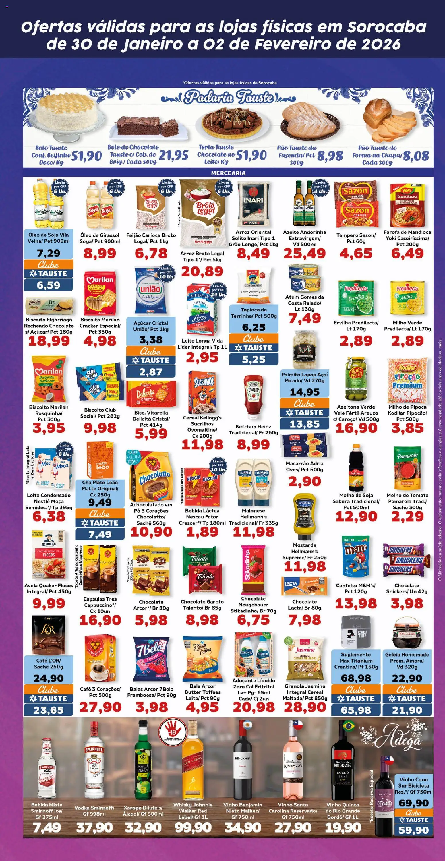 Tauste Folheto - válido de 30.01.2026 | Página: 3 | Produtos: Mandioca, Palmito, Óleo, Pipoca