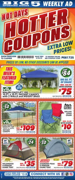 Preview of Big 5 Sporting Goods weekly ads valid from 17.08.2025