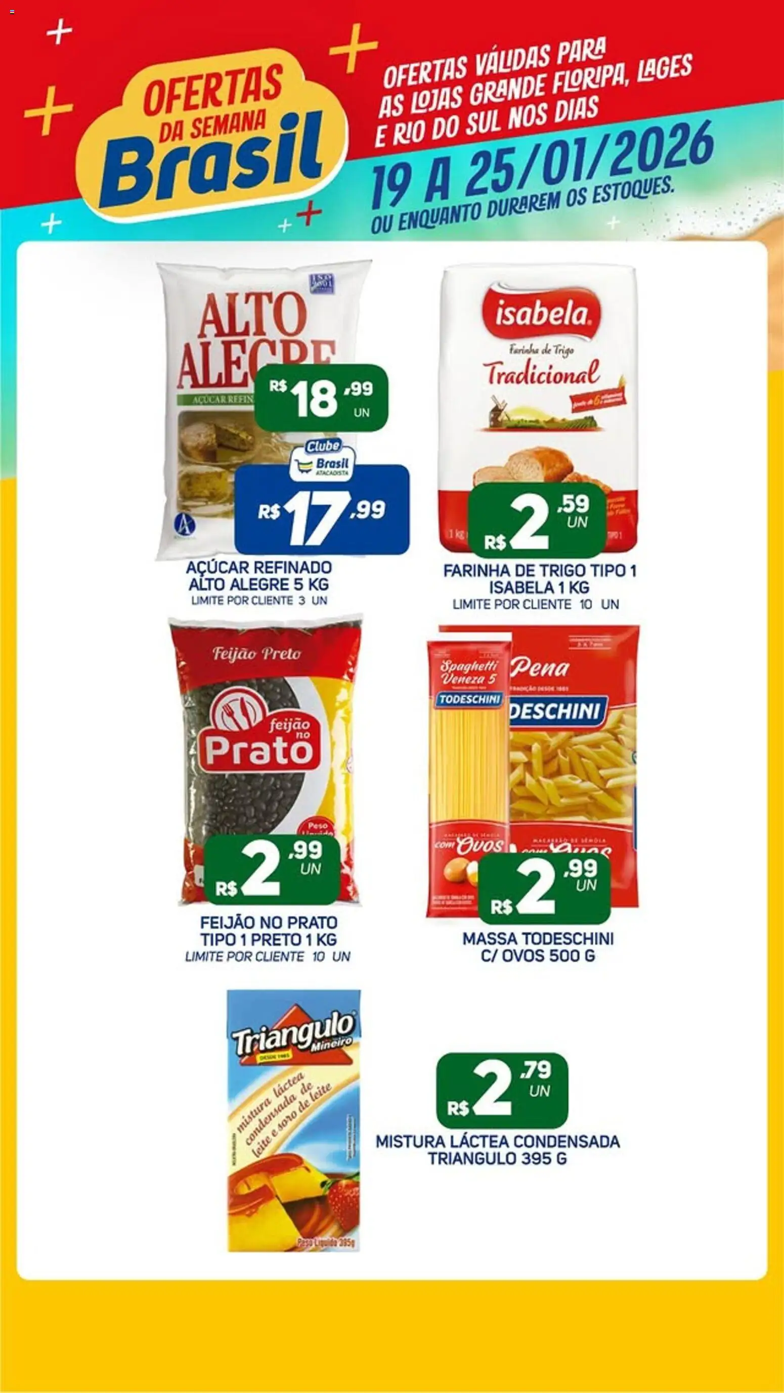 Brasil Atacadista Folheto - válido de 19.01.2026 | Página: 2 | Produtos: Feijão, Leite, Ovos, Massa
