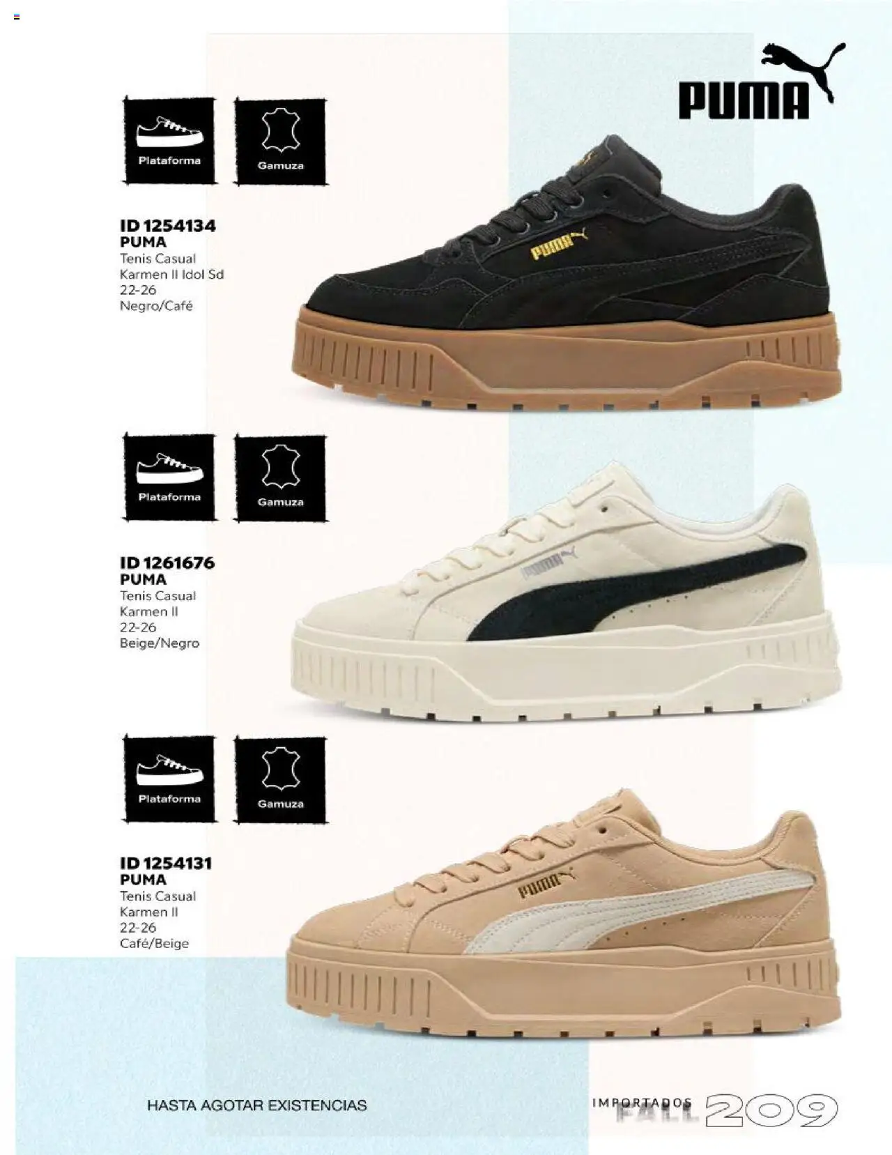 Nuevas ofertas de Price Shoes válidas en toda la República Mexicana desde el 18.10.2025. ¡Encuentra las mejores ofertas en Price Shoes catálogo Fall Importados segunda! | Página: 209 | Productos: Tenis, Gamuza