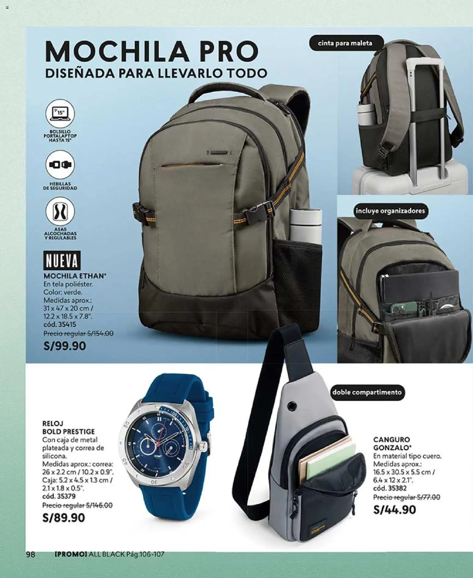 Catálogo CyZone válido desde 14.03.2026 | Página: 98 | Productos: Caja, Mochila, Maleta, Reloj
