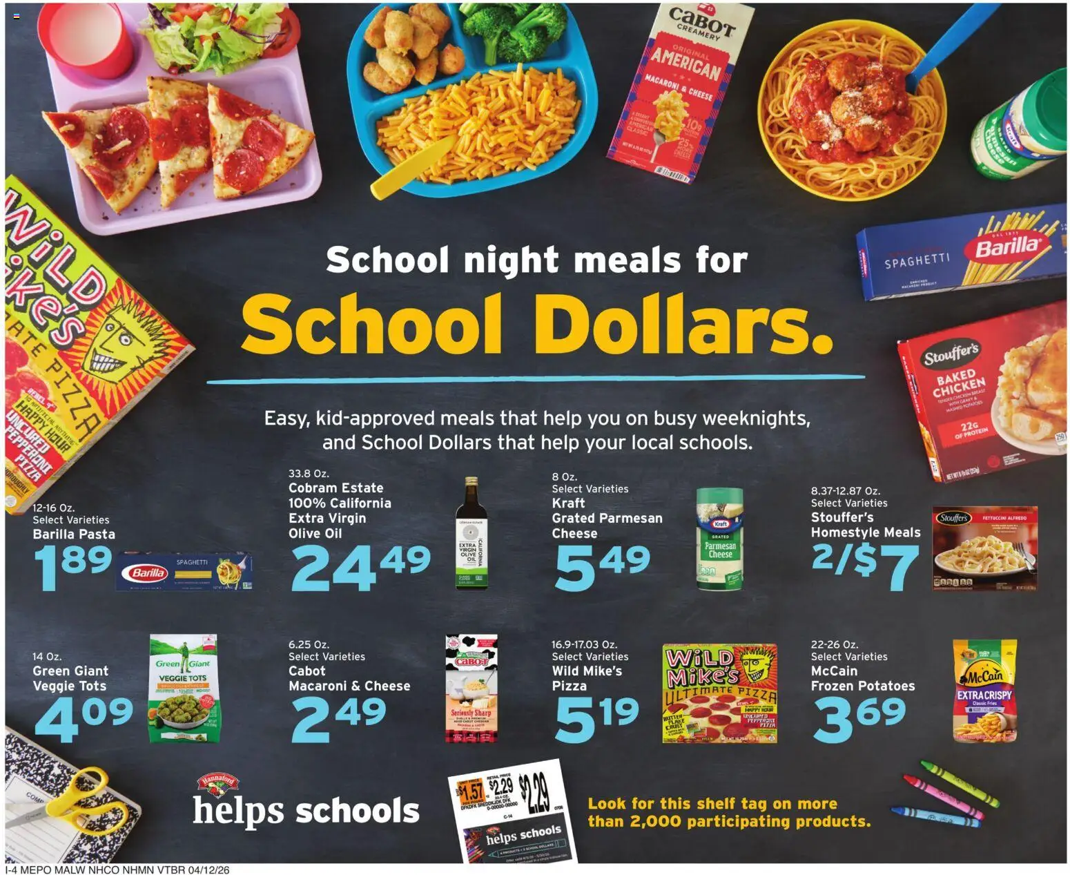 Hannaford Weekly Ad - valid from 12.04.2026 | Page: 12 | Products: Shelf, Oil, Pizza, Potatoes