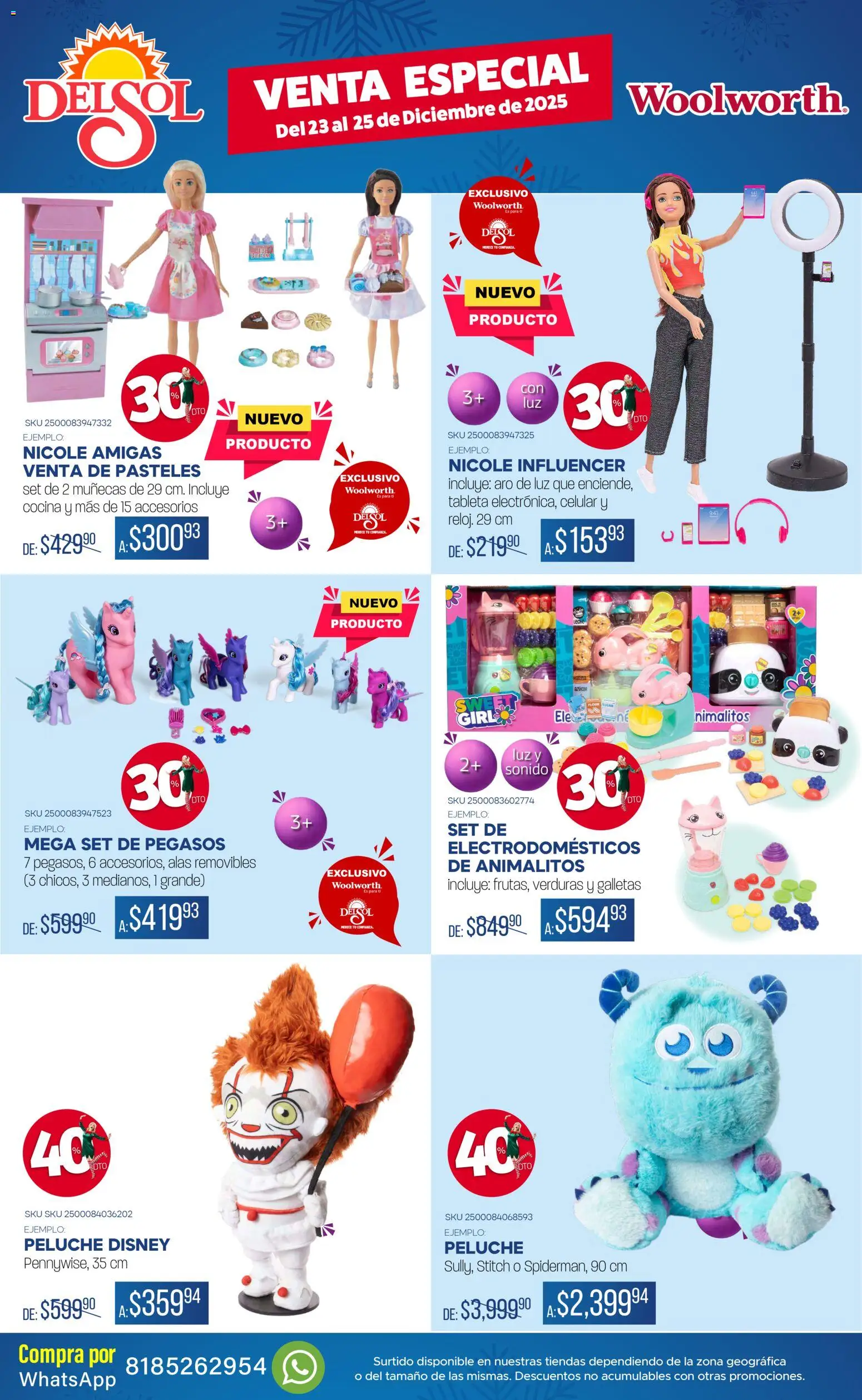 Nuevas ofertas de Del Sol y Woolworth válidas en toda la República Mexicana desde el 23.12.2025. ¡Encuentra las mejores ofertas en Del Sol y Woolworth catálogo Venta Especial de Navidad 3! | Página: 2 | Productos: Leche, Galletas, Cocina, Tableta