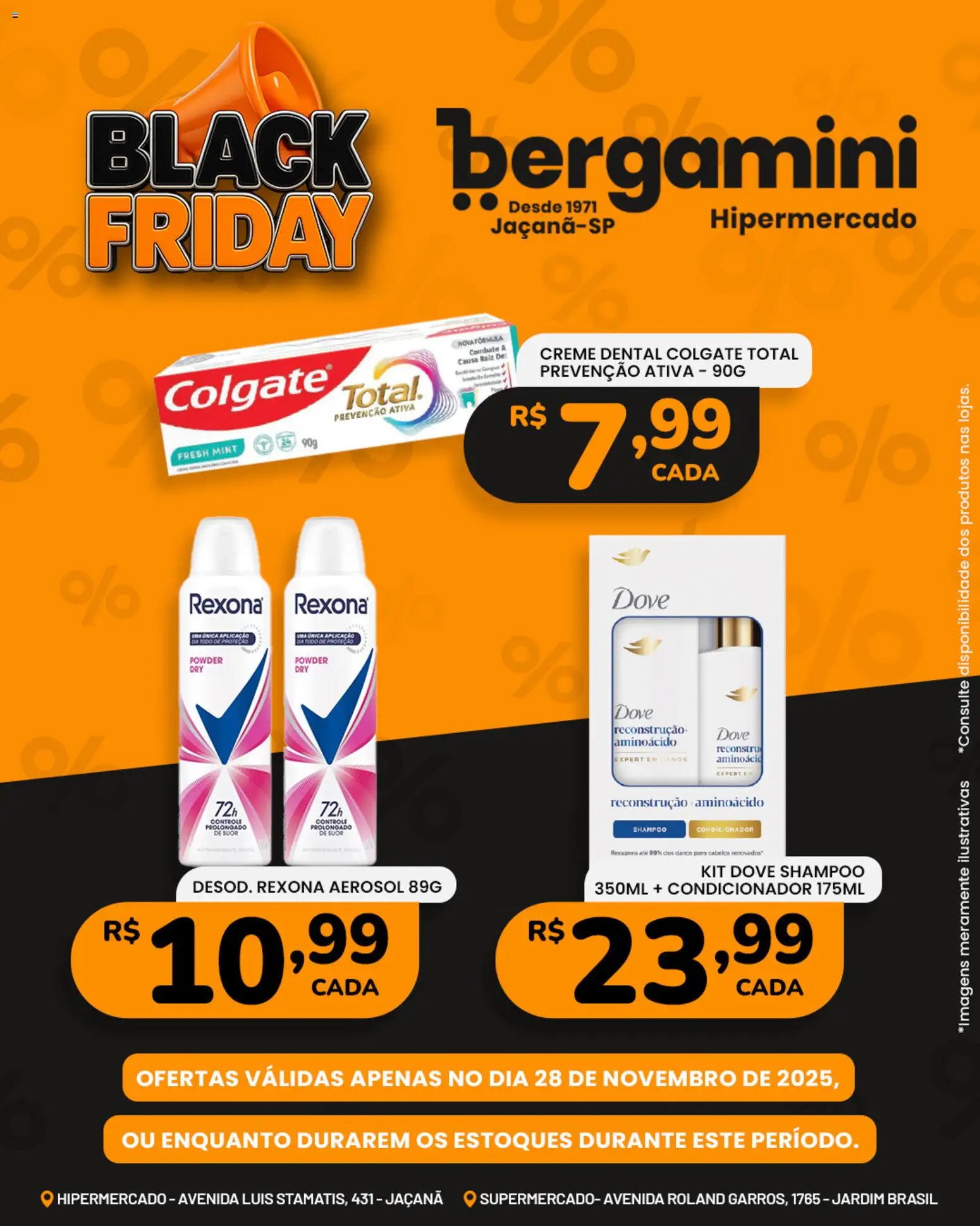 Supermercado Bergamini Folheto - válido de 28.11.2025 | Página: 12 | Produtos: Creme dental colgate total, Creme, Rexona, Dove