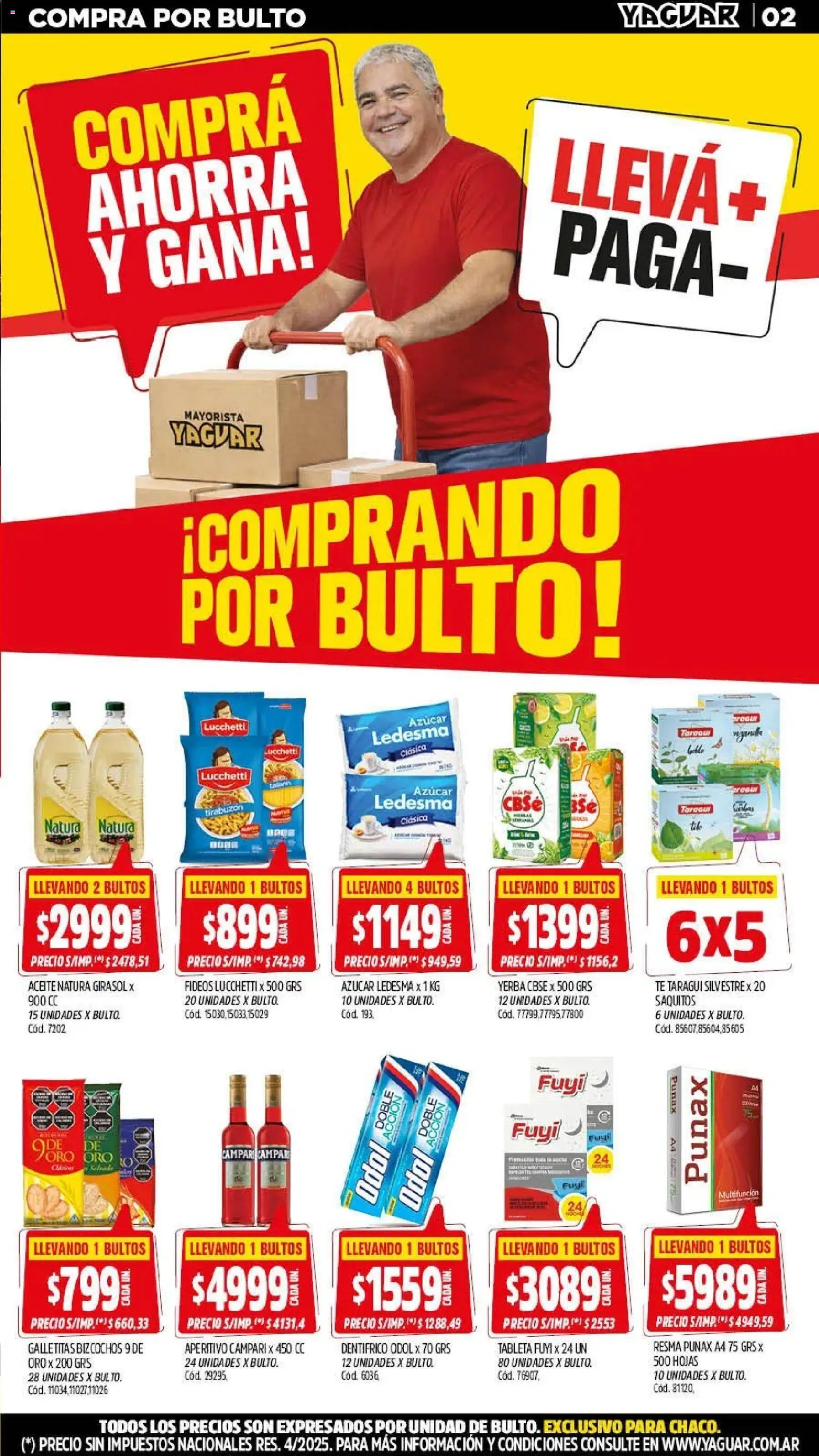 Yaguar - Oferta Semanal Chaco │ válido desde el 20.04.2026 | Página: 2 | Productos: Yerba, Aceite, Fideos, Bizcochos