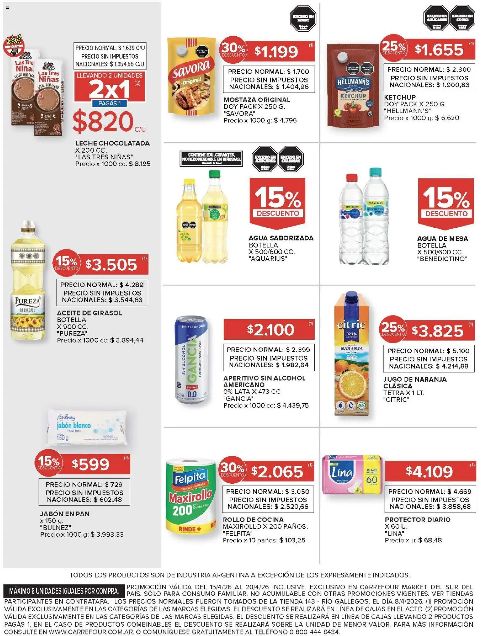 Carrefour Market catálogo │ válido desde el 15.04.2026 | Página: 11 | Productos: Botella, Sobre, Pan, Chocolatada