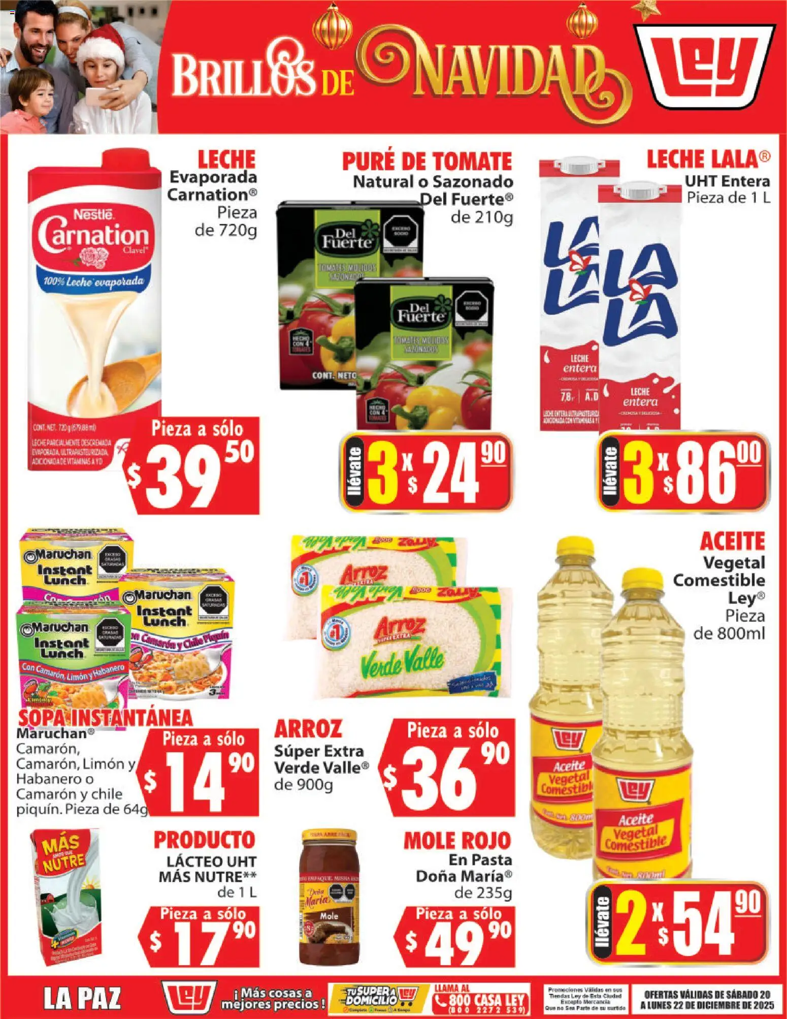 Nuevas ofertas de Casa Ley válidas en toda la República Mexicana desde el 20.12.2025. ¡Encuentra las mejores ofertas en Casa Ley folleto Brillos de Navidad! | Página: 2 | Productos: Limón, Aceite, Pure de Tomate, Pasta