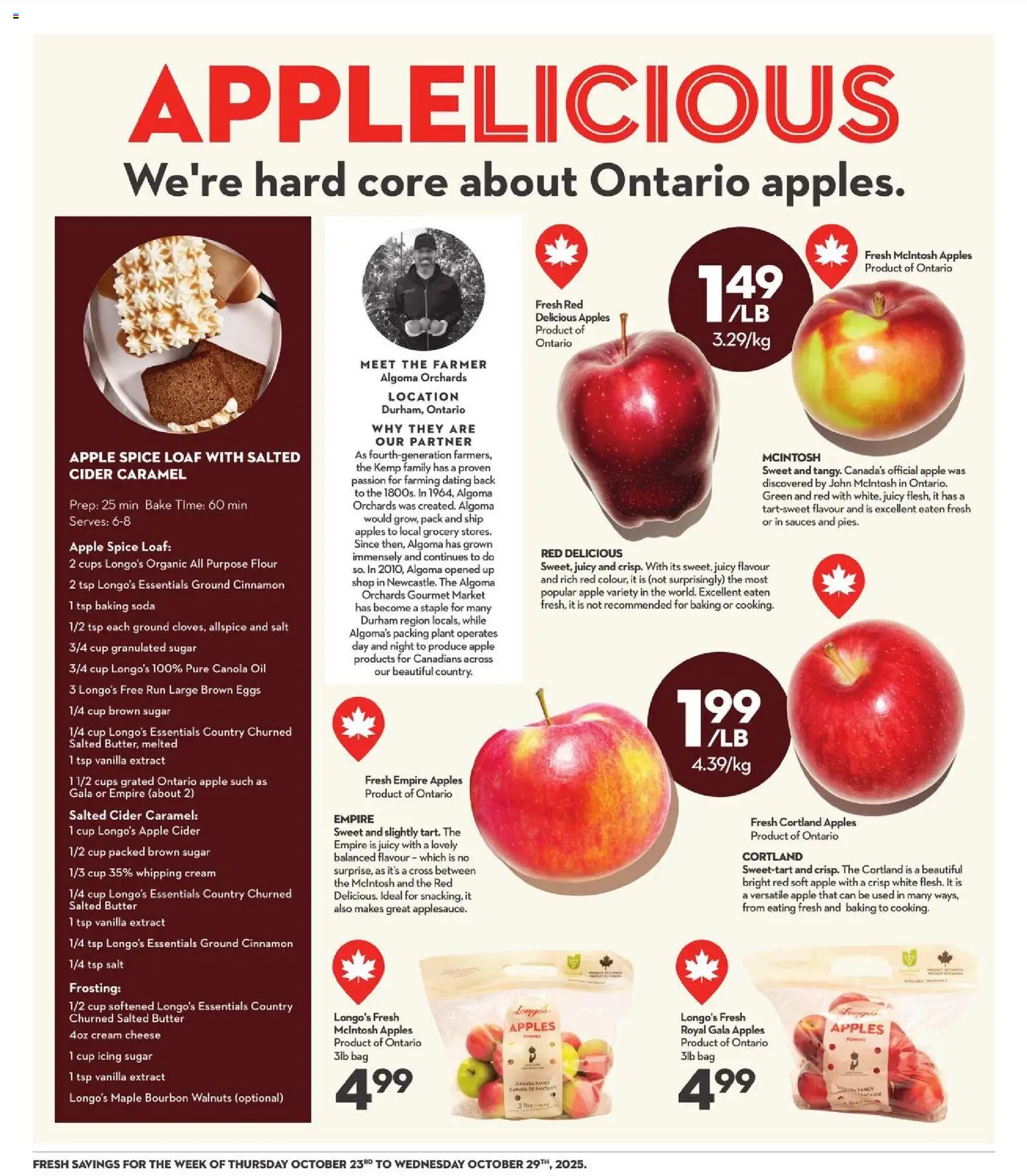 Longo's flyer valid from 23.10.2025 | Page: 8 | Products: Bag, Butter, Cheese, Oil