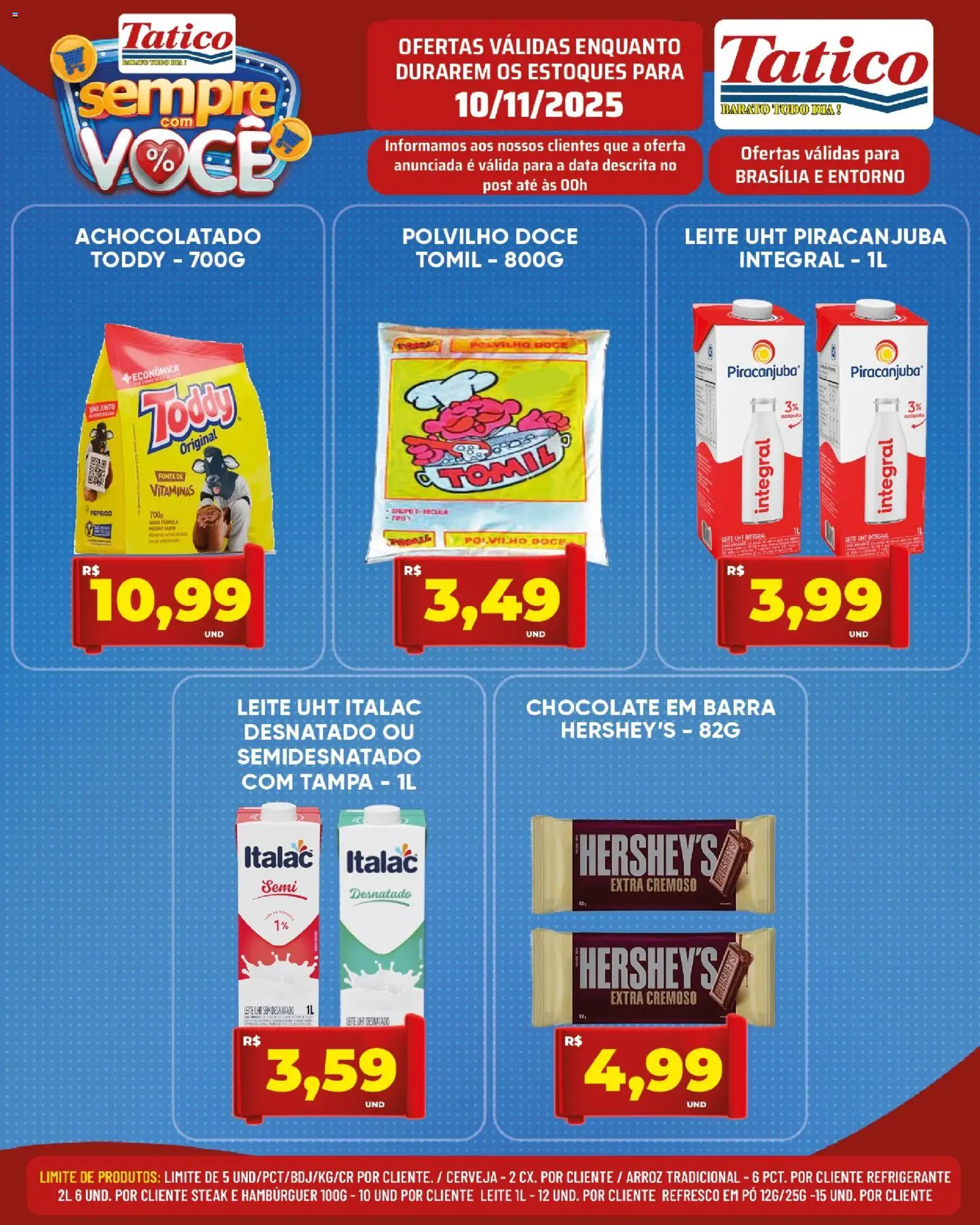 Tatico Folheto - válido de 10.11.2025 | Página: 12 | Produtos: Leite, Chocolate, Cerveja, Hambúrguer