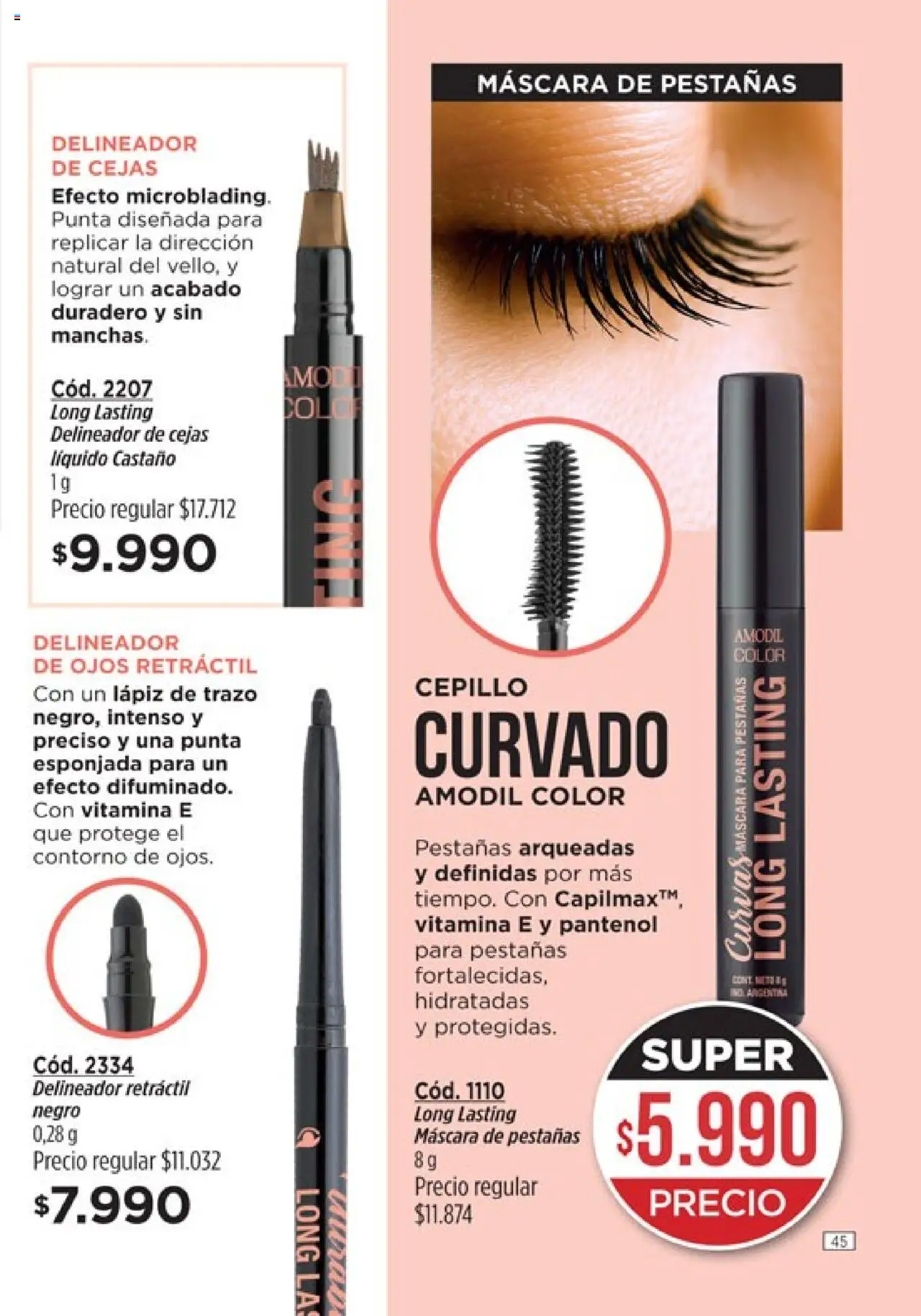 Catálogo Amodil Campaña 16 │ válido desde el 01.10.2025 | Página: 45 | Productos: Cepillo, Máscara, Contorno, Mascara de pestañas