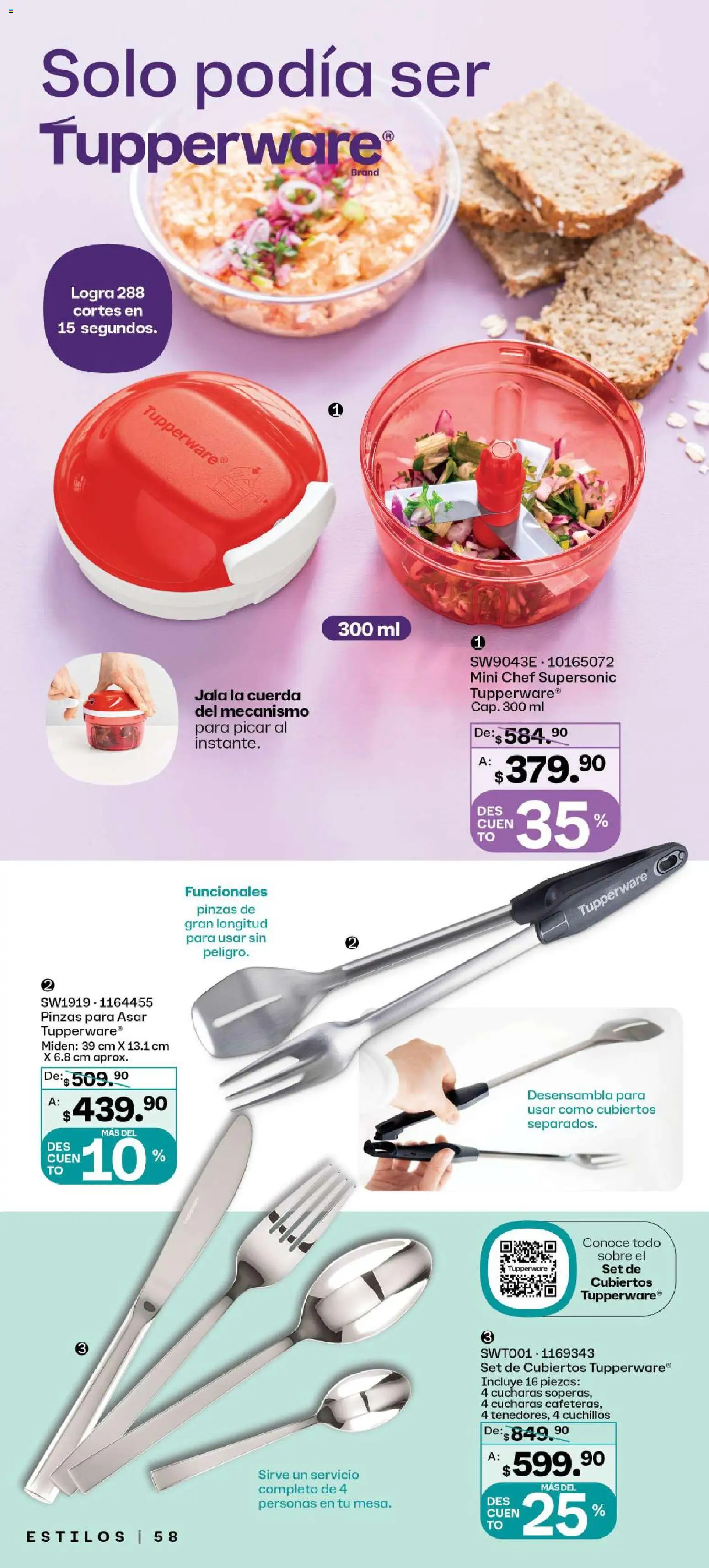 Nuevas ofertas de Tupperware válidas en toda la República Mexicana desde el 26.01.2026. ¡Encuentra las mejores ofertas en Tupperware catálogo! | Página: 58 | Productos: Cuerda, Sobre