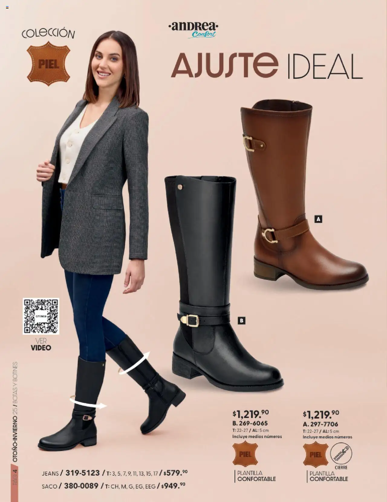 Nuevas ofertas de Andrea válidas en toda la República Mexicana desde el 24.08.2025. ¡Encuentra las mejores ofertas en Andrea - CCatálogo Calzado Confort Otoño! | Página: 4 | Productos: Botas, Botines, Video