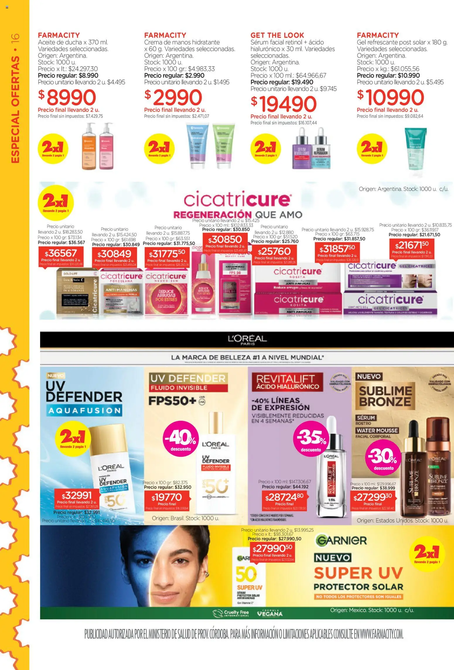 Farmacity catálogo │ válido desde el 03.03.2026 | Página: 16 | Productos: Ducha, Aceite, Crema de manos, Crema