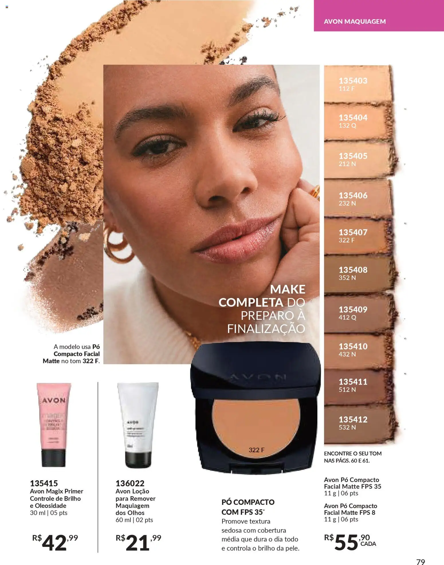 Avon Folheto - válido de 29.10.2025 | Página: 79 | Produtos: Pó compacto, Maquiagem, Pó, Primer