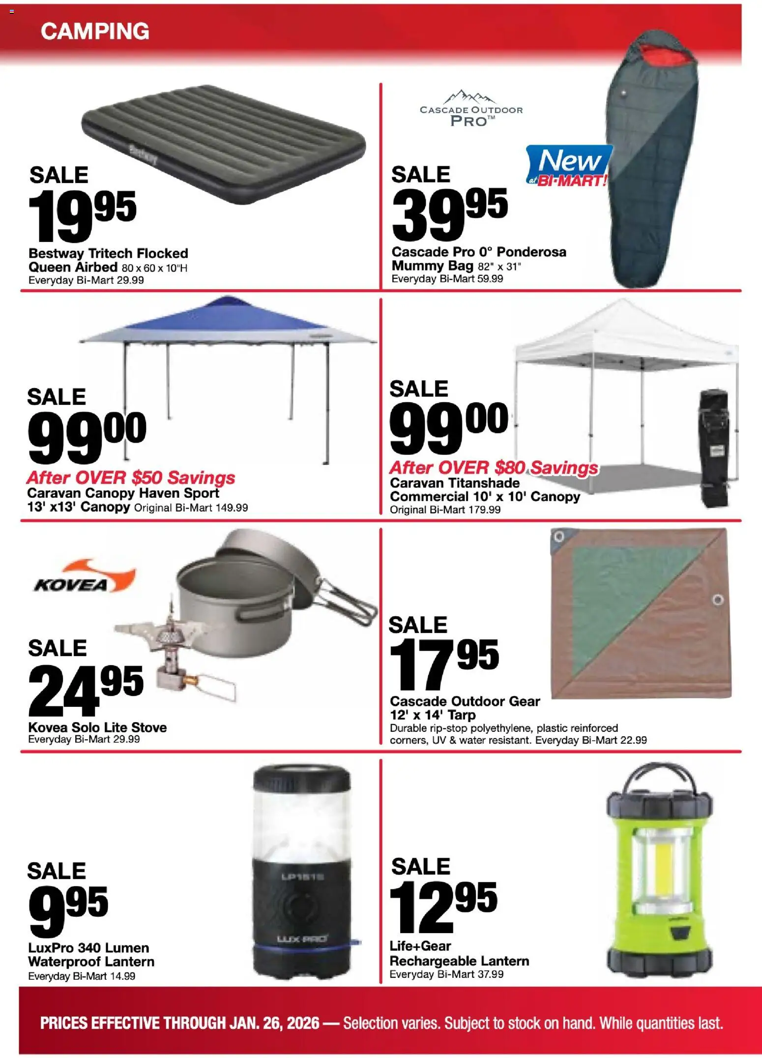 Bi-Mart Weekly Ad - valid from 20.01.2026 | Page: 8 | Products: Water, Bag, Stove