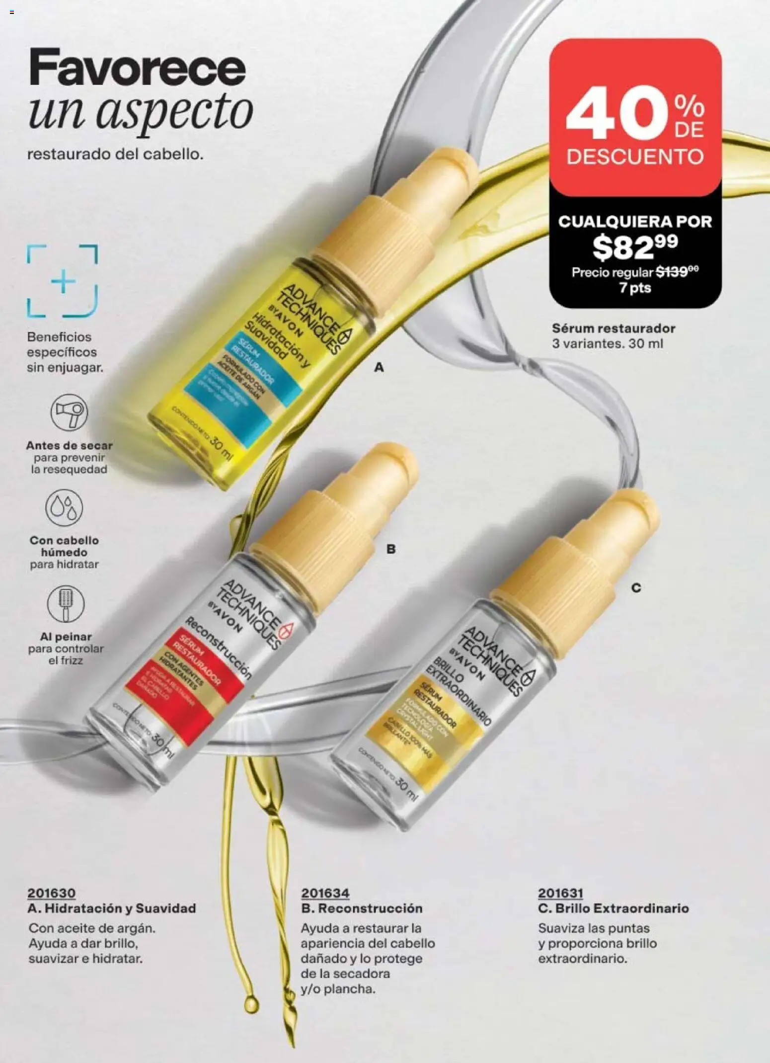Nuevas ofertas de AVON válidas en toda la República Mexicana desde el 02.04.2026. ¡Encuentra las mejores ofertas en AVON campaña 6 2026! | Página: 173 | Productos: Secadora, Serum, Brillo, Aceite