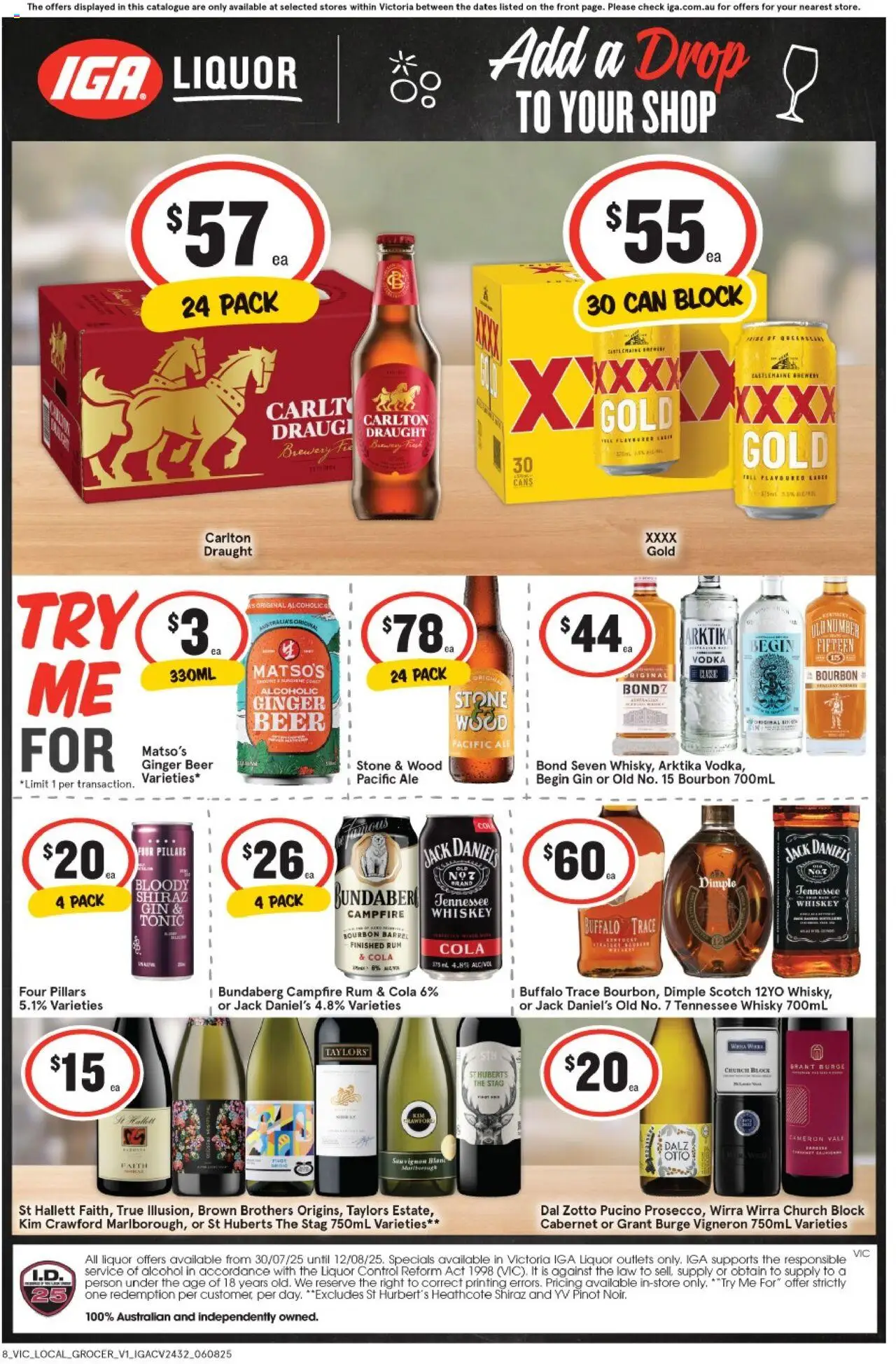 IGA catalogue - valid from 06.08.2025 | Page: 2 | Products: Beer, Vodka, Whiskey, Scotch
