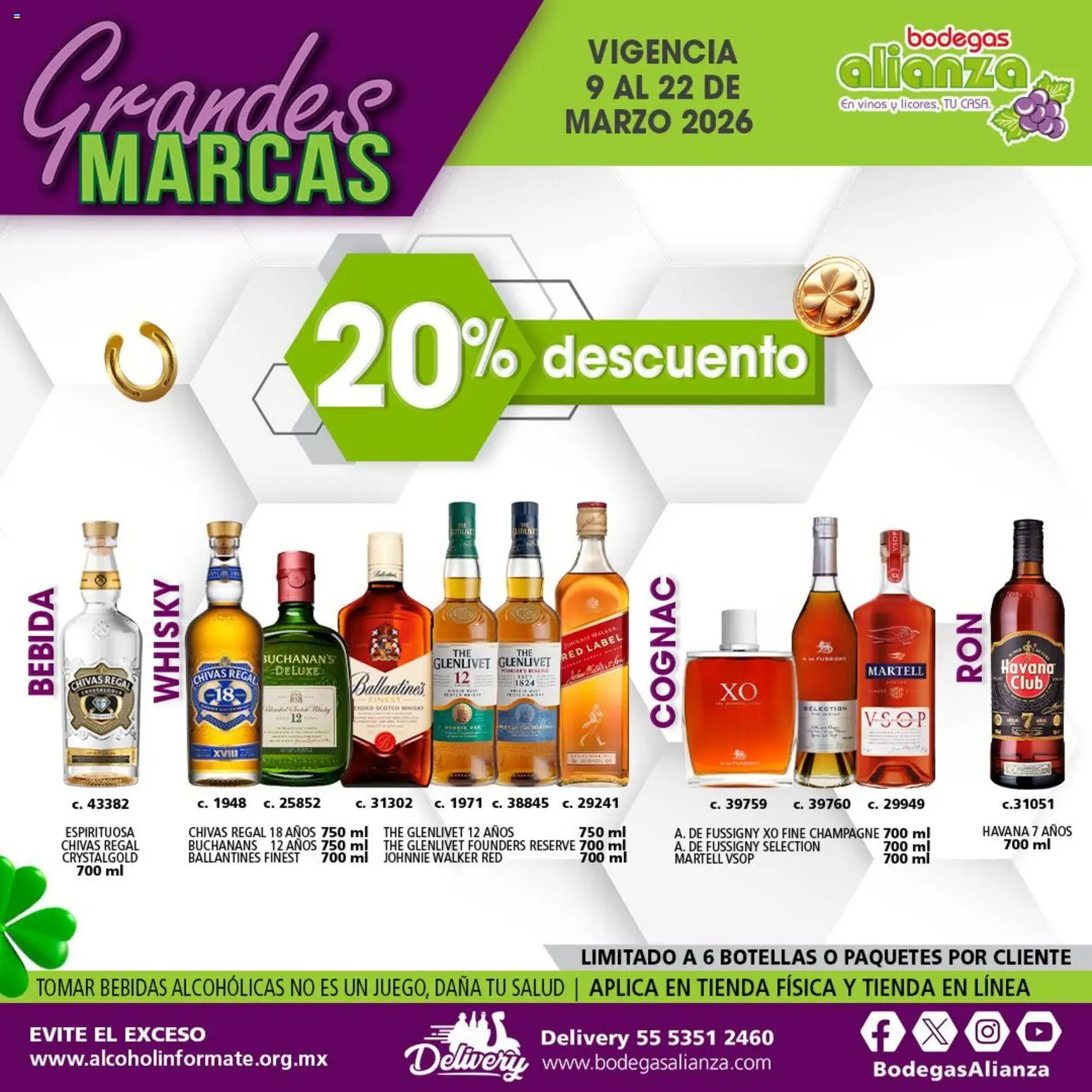 Nuevas ofertas de Bodegas Alianza válidas en toda la República Mexicana desde el 09.03.2026. ¡Encuentra las mejores ofertas en Bodegas Alianza catálogo Grandes Marcas! | Página: 5 | Productos: Champagne, Whisky