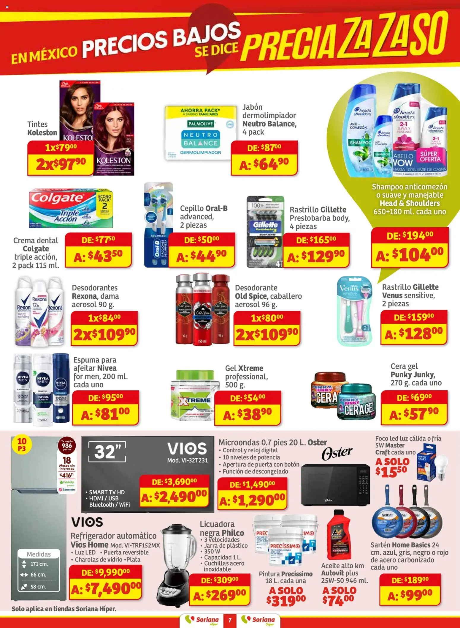 Nuevas ofertas de Soriana válidas en toda la República Mexicana desde el 27.11.2025. ¡Encuentra las mejores ofertas en Soriana - Preciazazaso Híper: Frontera Chih, Coah, Tamaulipas! | Página: 7 | Productos: Desodorante, Usb, Sartén, Jarra