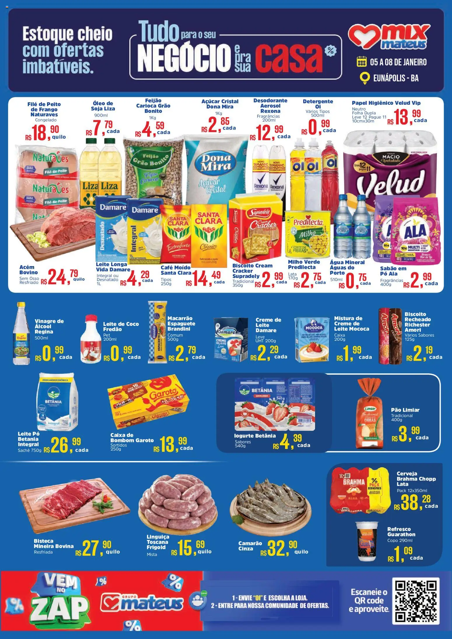 Mateus Folheto - válido de 05.01.2026 | Página: 1 | Produtos: Espaguete, Pó, Pão, Rexona