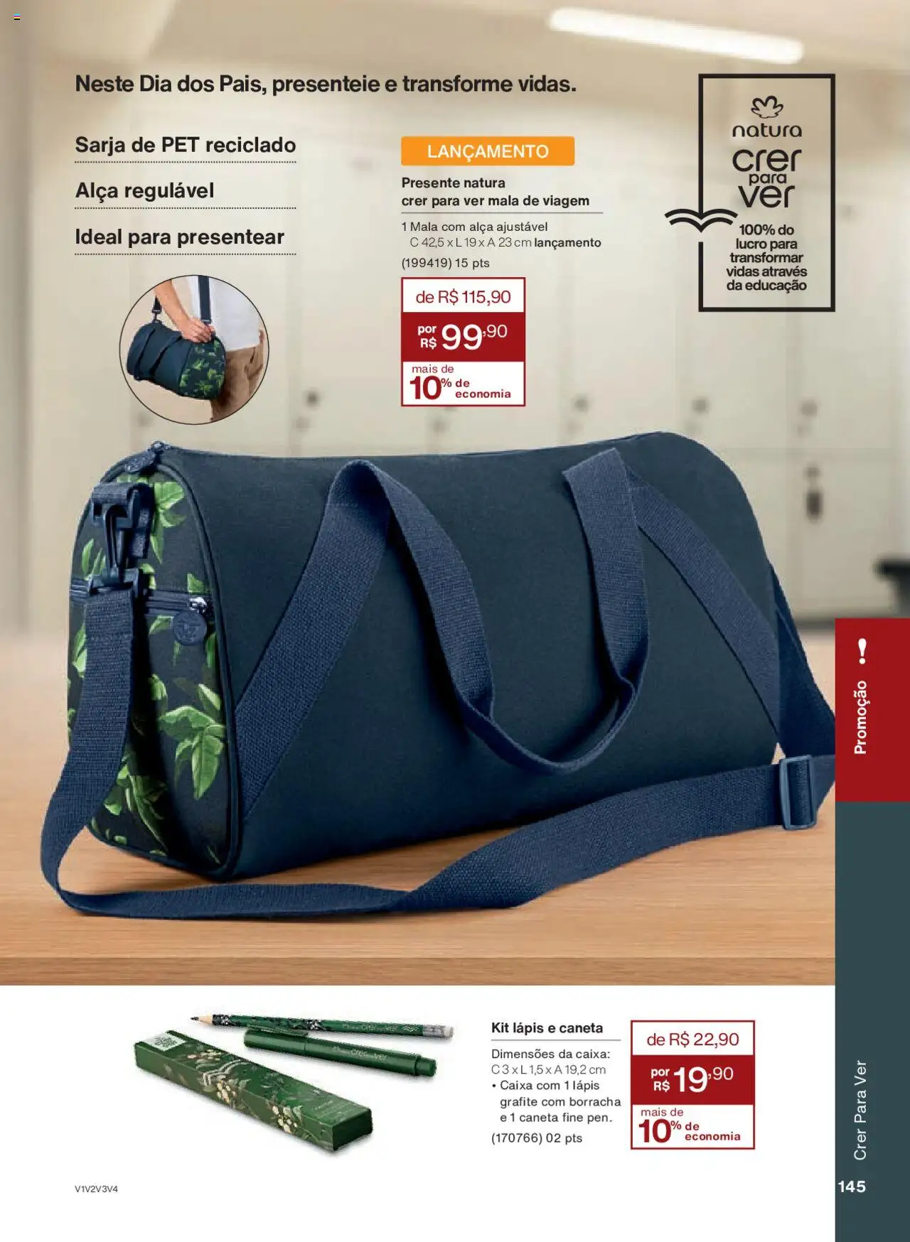 Natura Folheto - válido de 15.06.2025 | Página: 145 | Produtos: Lápis, Caneta, Borracha, Mala de viagem