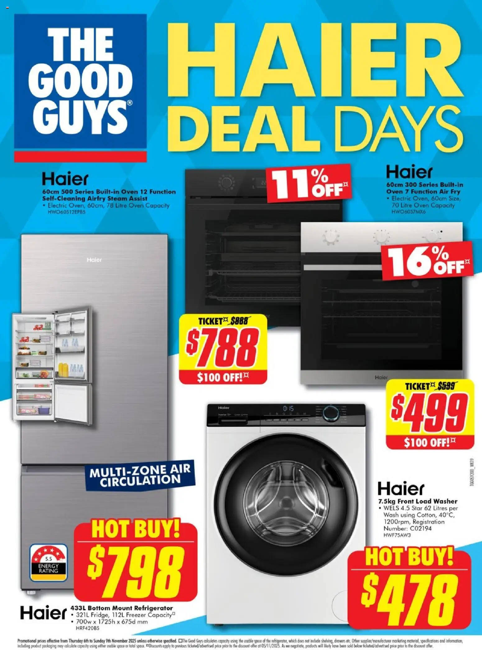 The Good Guys catalogue - valid from 05.11.2025 | Page: 1 | Products: Freezer, Refrigerator, Oven, Washer