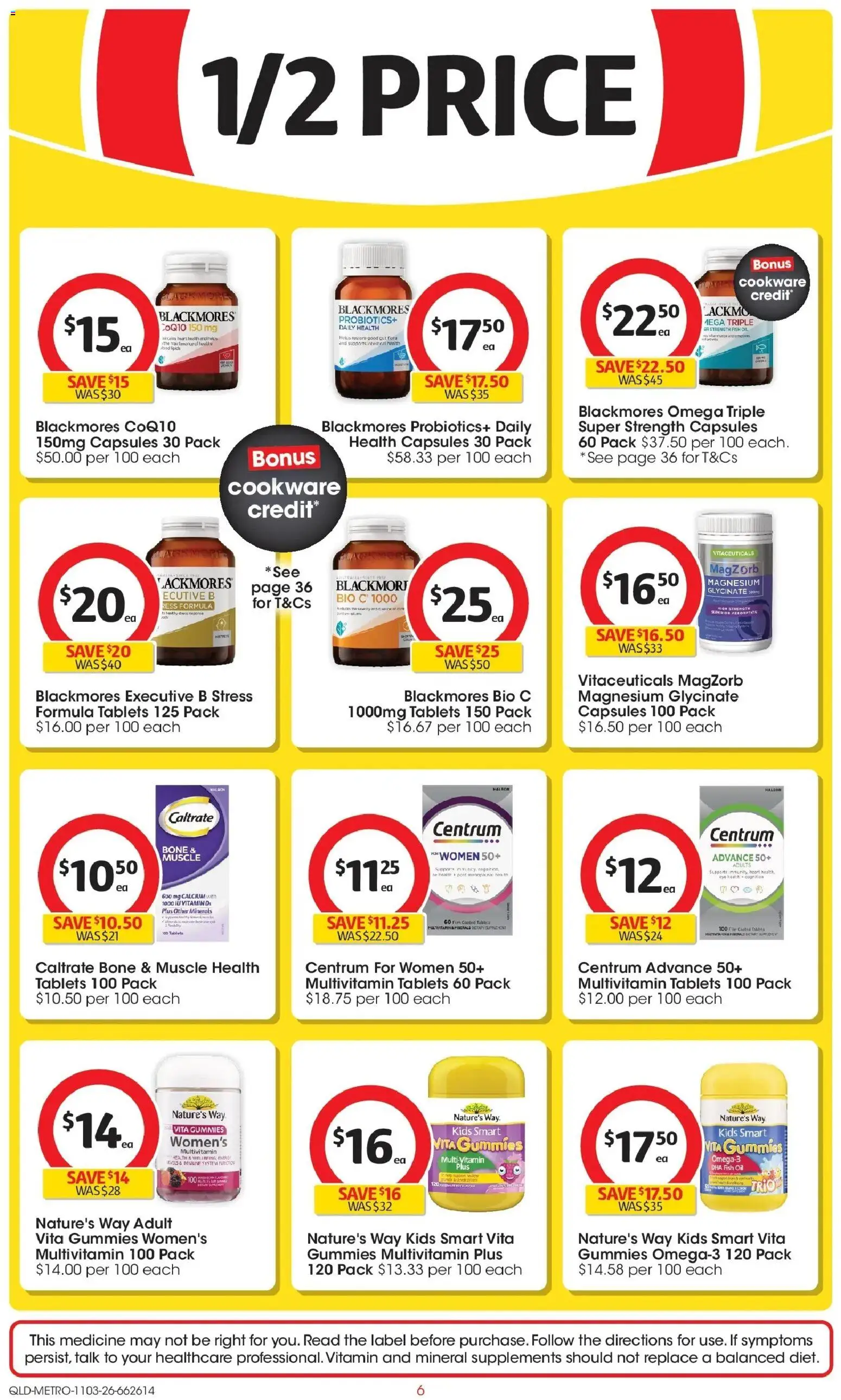Coles catalogue - valid from 11.03.2026 | Page: 6 | Products: Fish, Cookware, Multivitamin, Vitamin