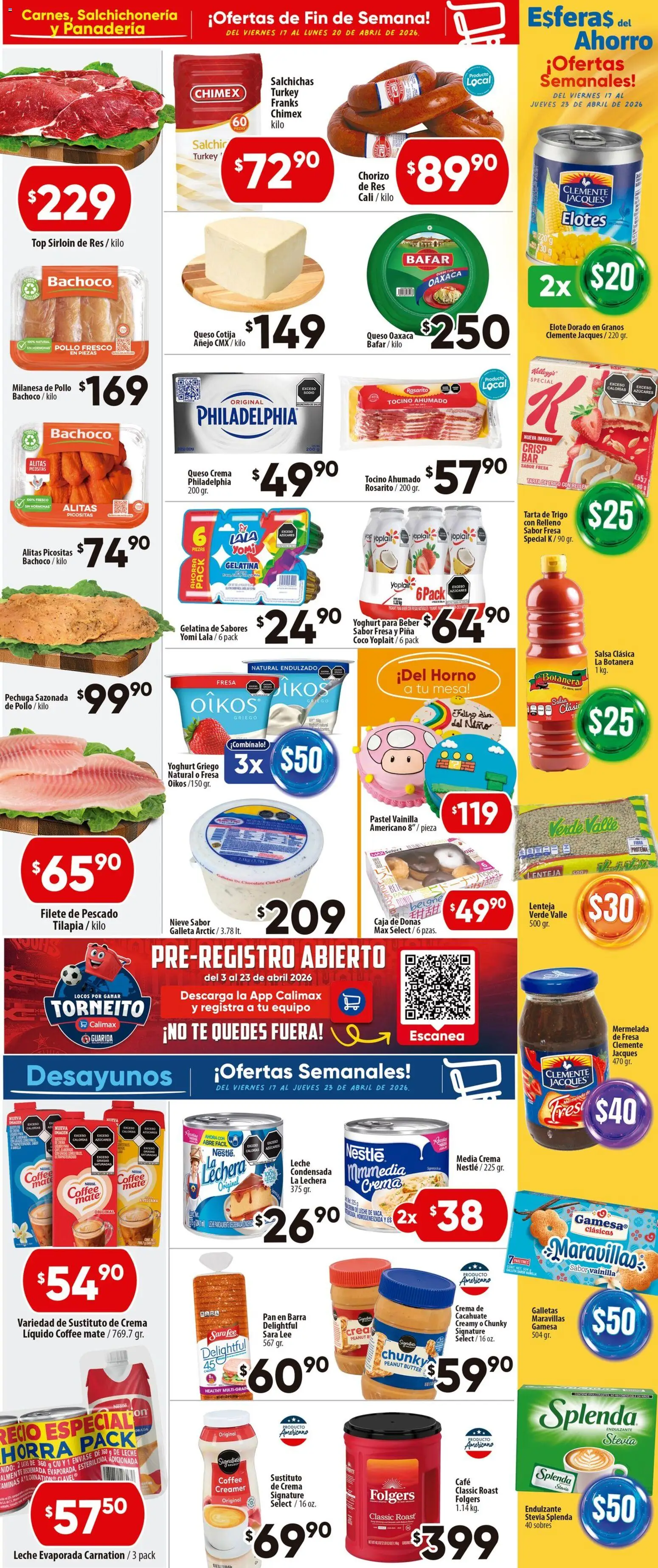 Nuevas ofertas de Calimax válidas en toda la República Mexicana desde el 17.04.2026. ¡Encuentra las mejores ofertas en Calimax folleto Tecate! | Página: 2 | Productos: Café, Chocolate, Piña, Panadería