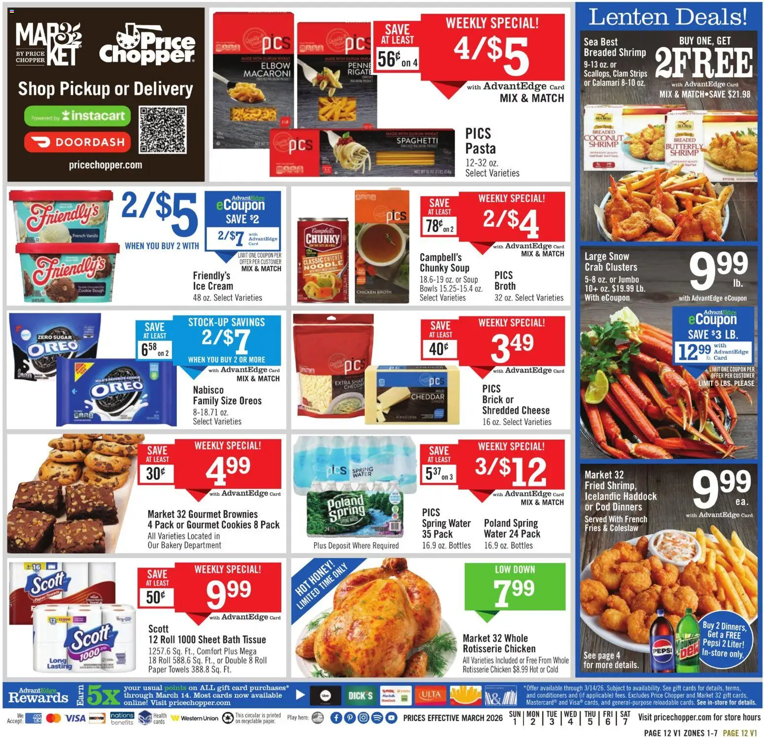 Price Chopper - Weekly Ad - valid from 01.03.2026 | Page: 16 | Products: Bakery, Pasta, Cookies, Water