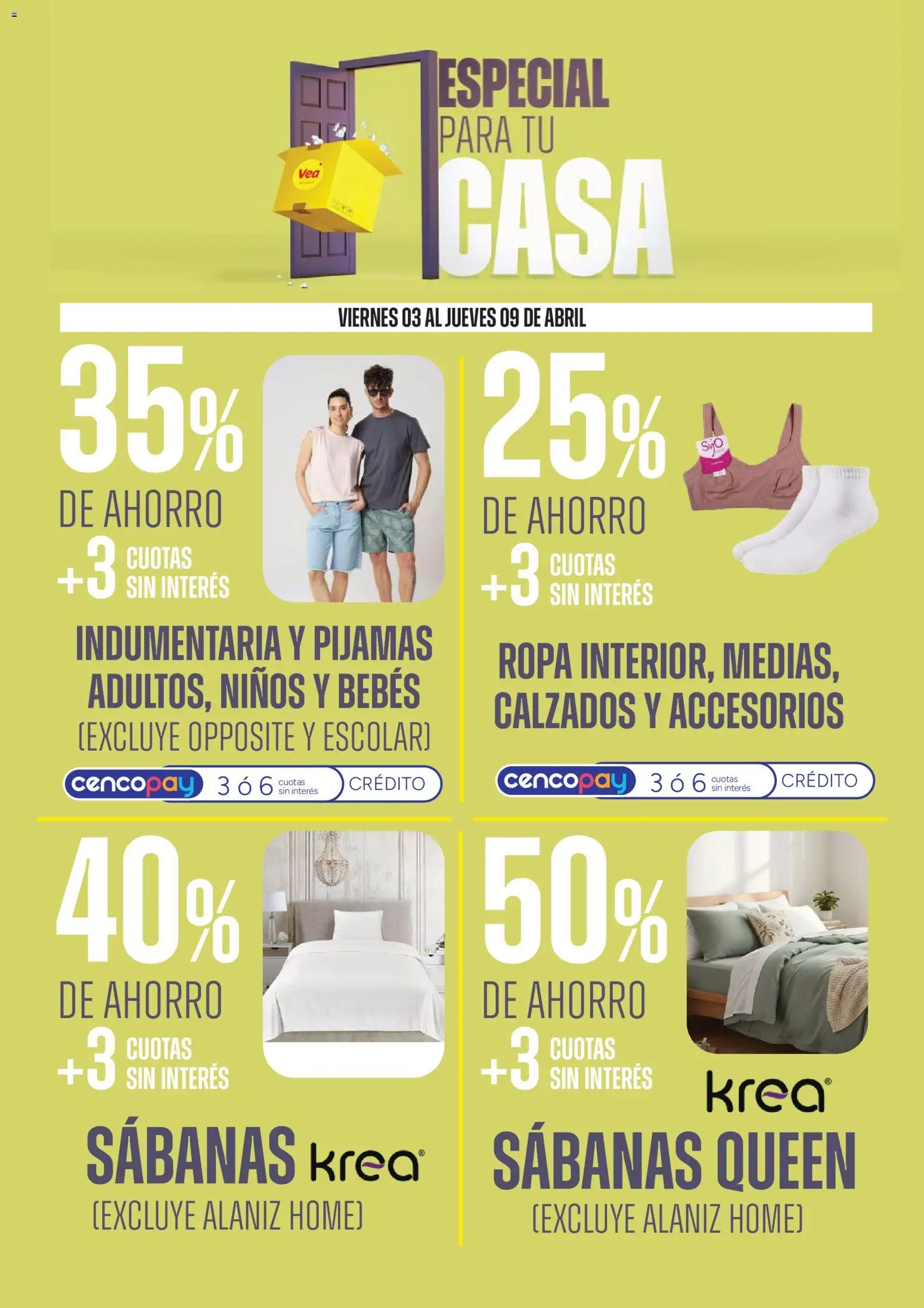 Vea - Ofertas especial para tu casa │ válido desde el 03.04.2026 | Página: 12 | Productos: Sabanas, Ropa