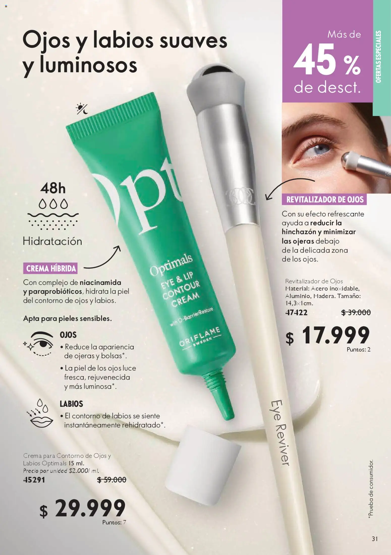 Oriflame revista - valida desde el 07.03.2026 | Página: 31 | Productos: Crema, Contorno, Contorno de ojos